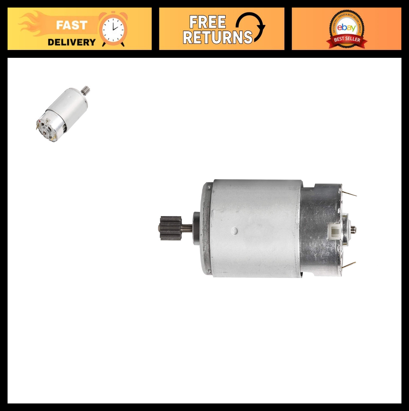 12V Motor for Kids Ride-On Car, Replacement Gearbox for Polaris RZR & John Deere
