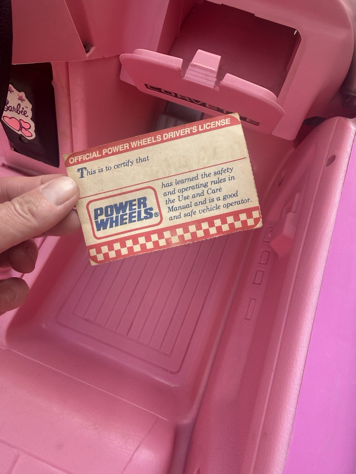 Power Wheels Barbie Corvette Pink Battery Operated Ride-On Toy