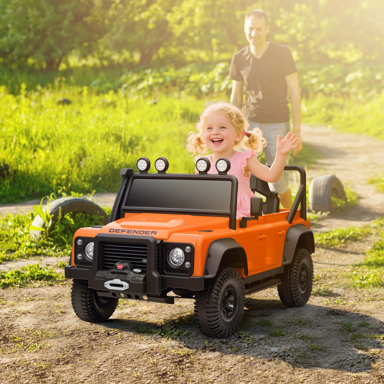 12V Licensed Land Rover Defender Kids Ride-On Car Electric SUV Remote Control