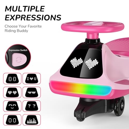 Pink 12V Electric Wiggle Car with Pedal & Display – Rechargeable – Pink