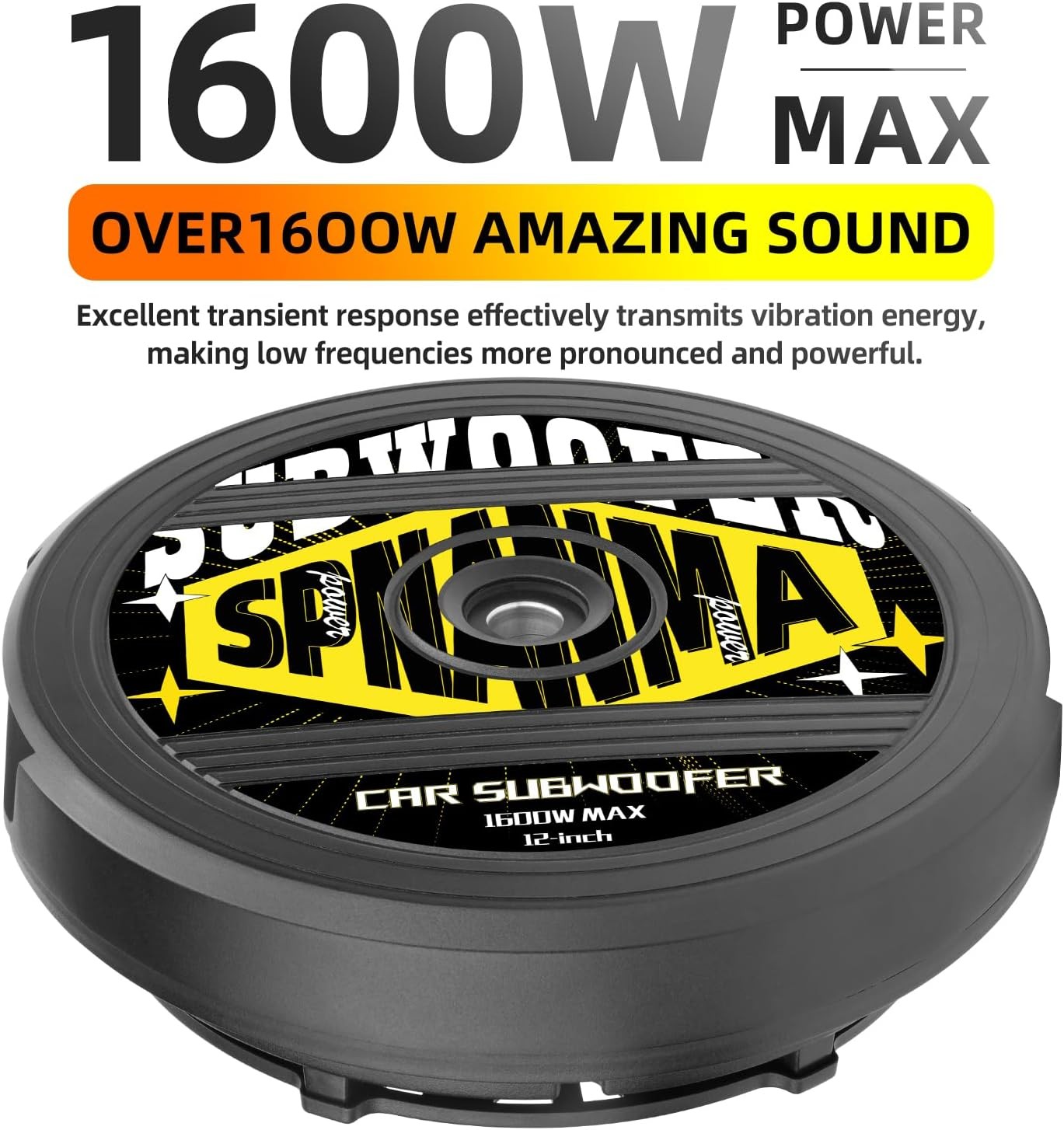 1600W 12″ Spare Tire Subwoofer with Built-in Amp, Anti-Theft Hidden Design, 4…