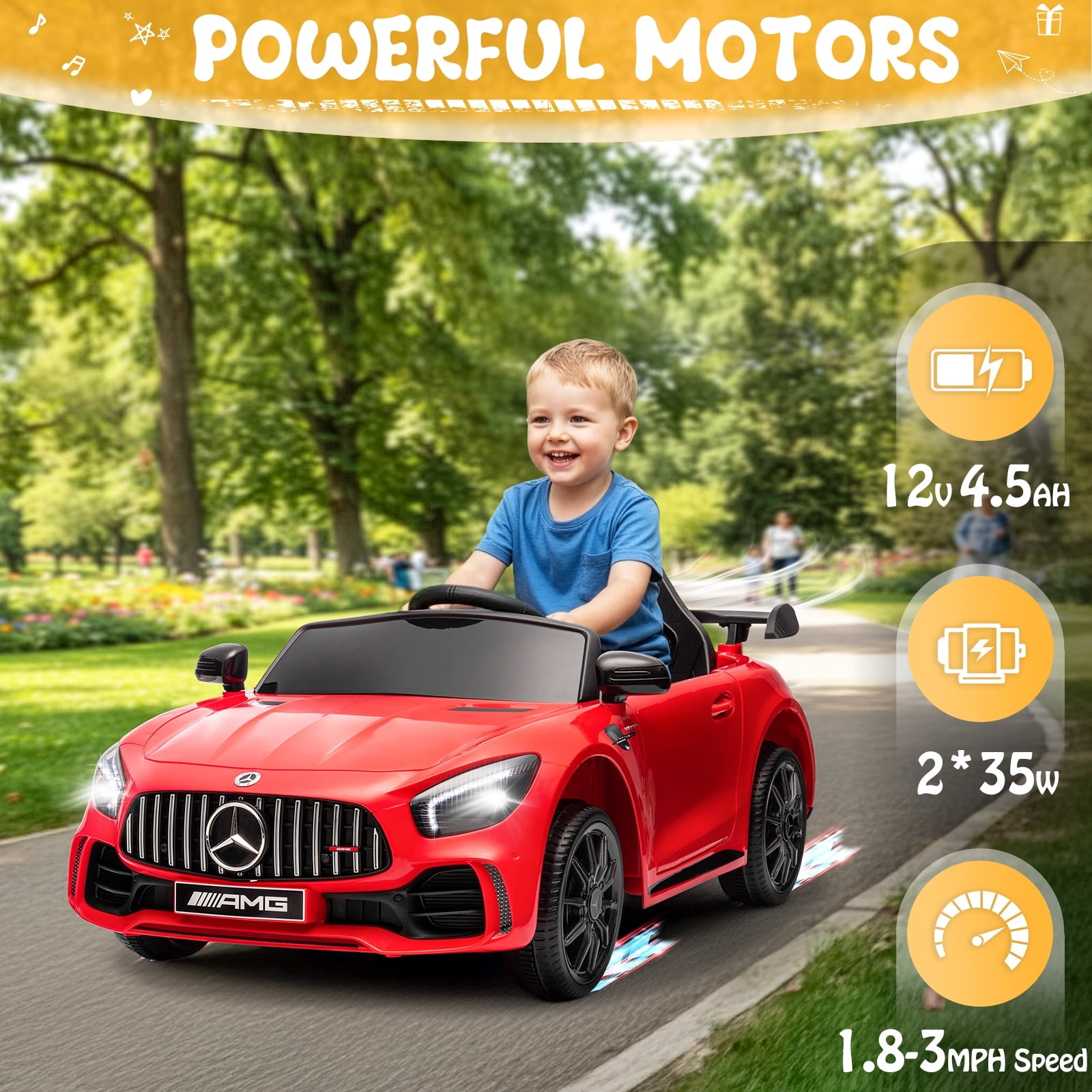 Licensed Mercedes-Benz Electric Ride Cars Toys Kids Power Wheels Remote Control