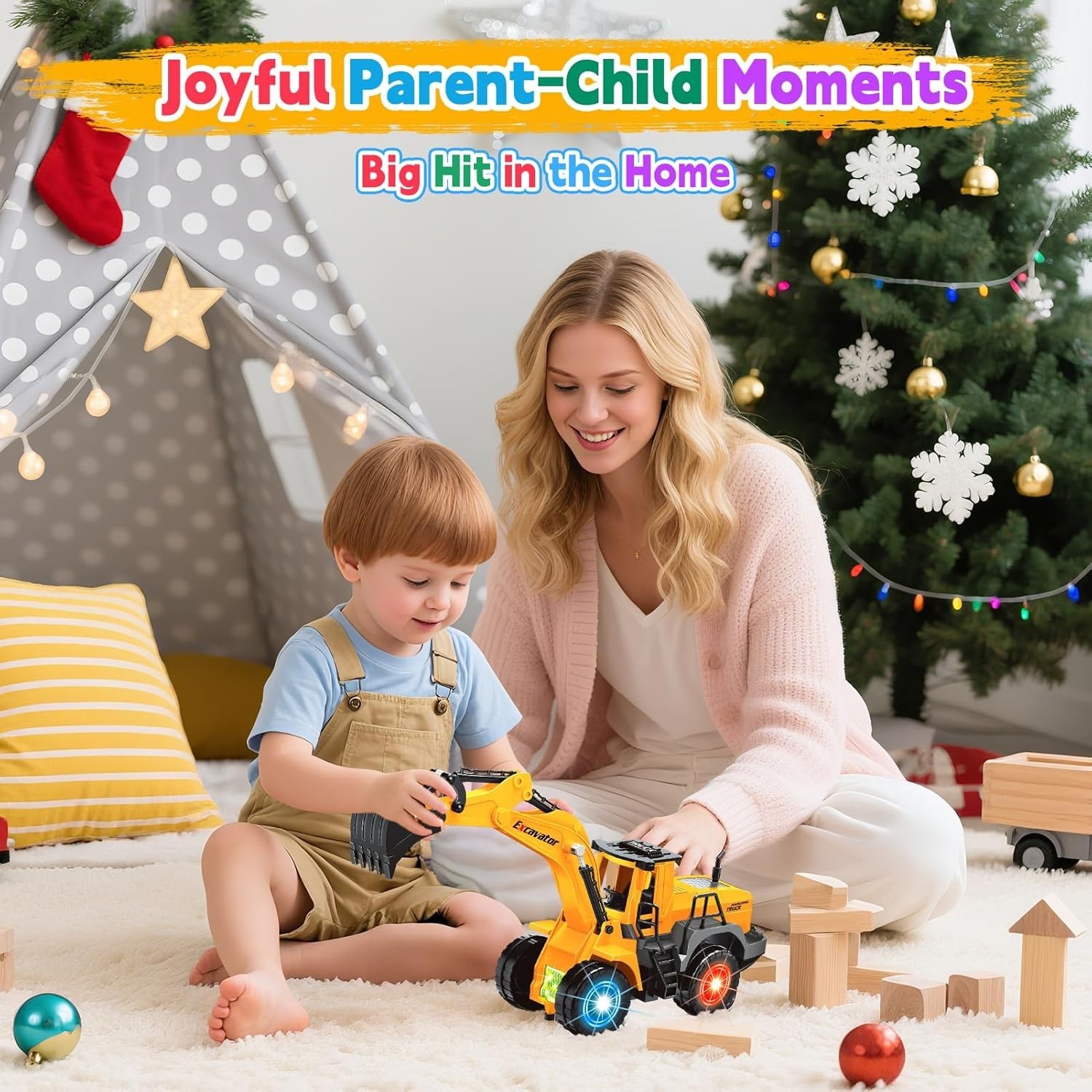 Fun Transforming Excavator Toy Truck for Active Kids: Lights & Music Included