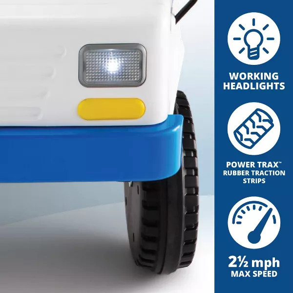 FLYBAR USPS ELECTRIC RIDE-ON TRUCK POWERED TOY AGES 3-5 60LB CAPACITY – WHITE