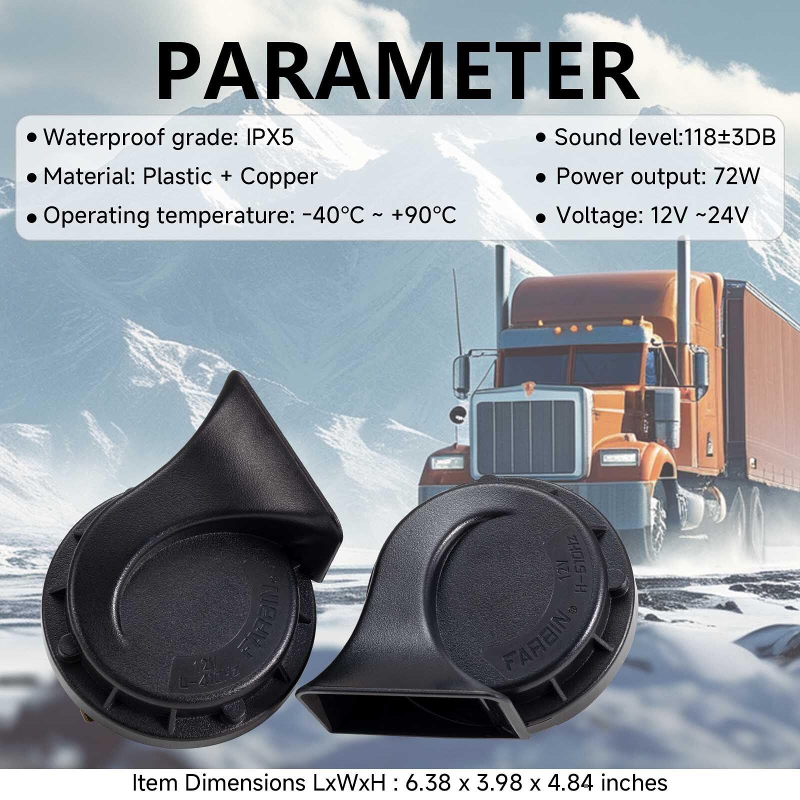 Snail Electric Horn Universal Fit for Car12V Black Train Horn for MotorcycleW…
