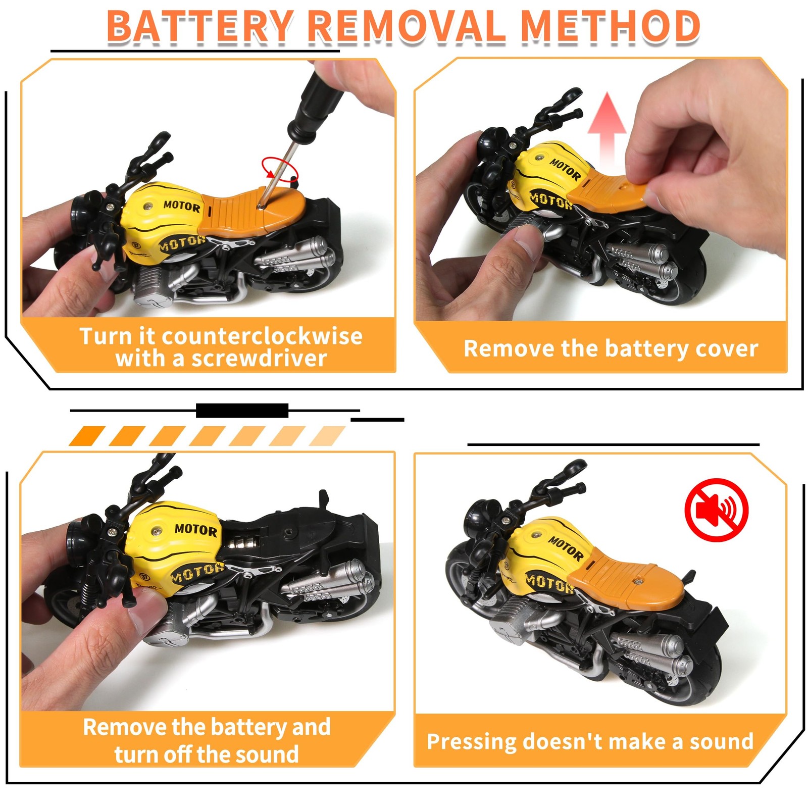 4-Pack Pull-Back Motorcycle Toys – Friction Powered Kids Toy Cars with Lights…