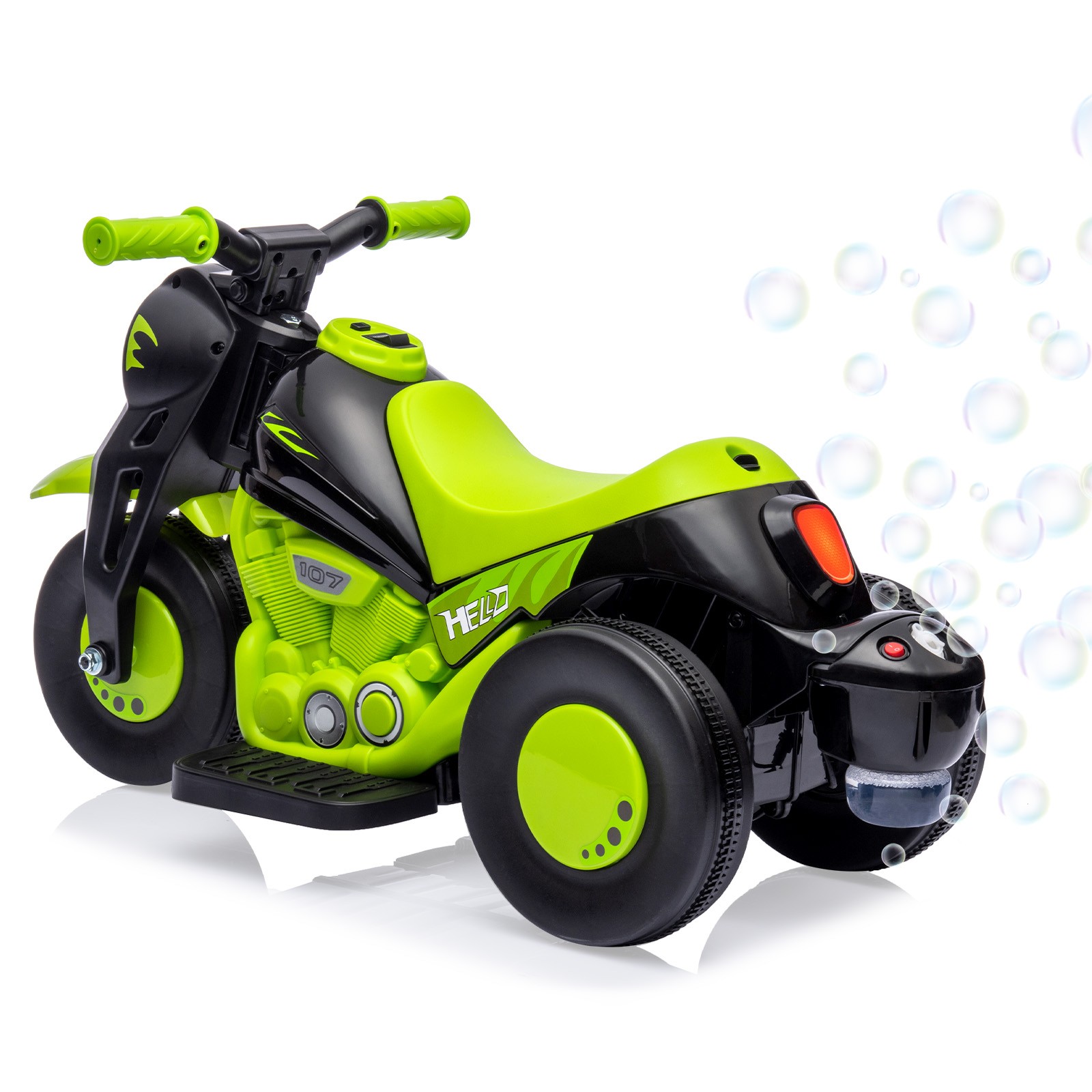 Garvee Kids 3 Wheels Motorbike 6V Ride on Bubble Car Electric Motorcycle Toys