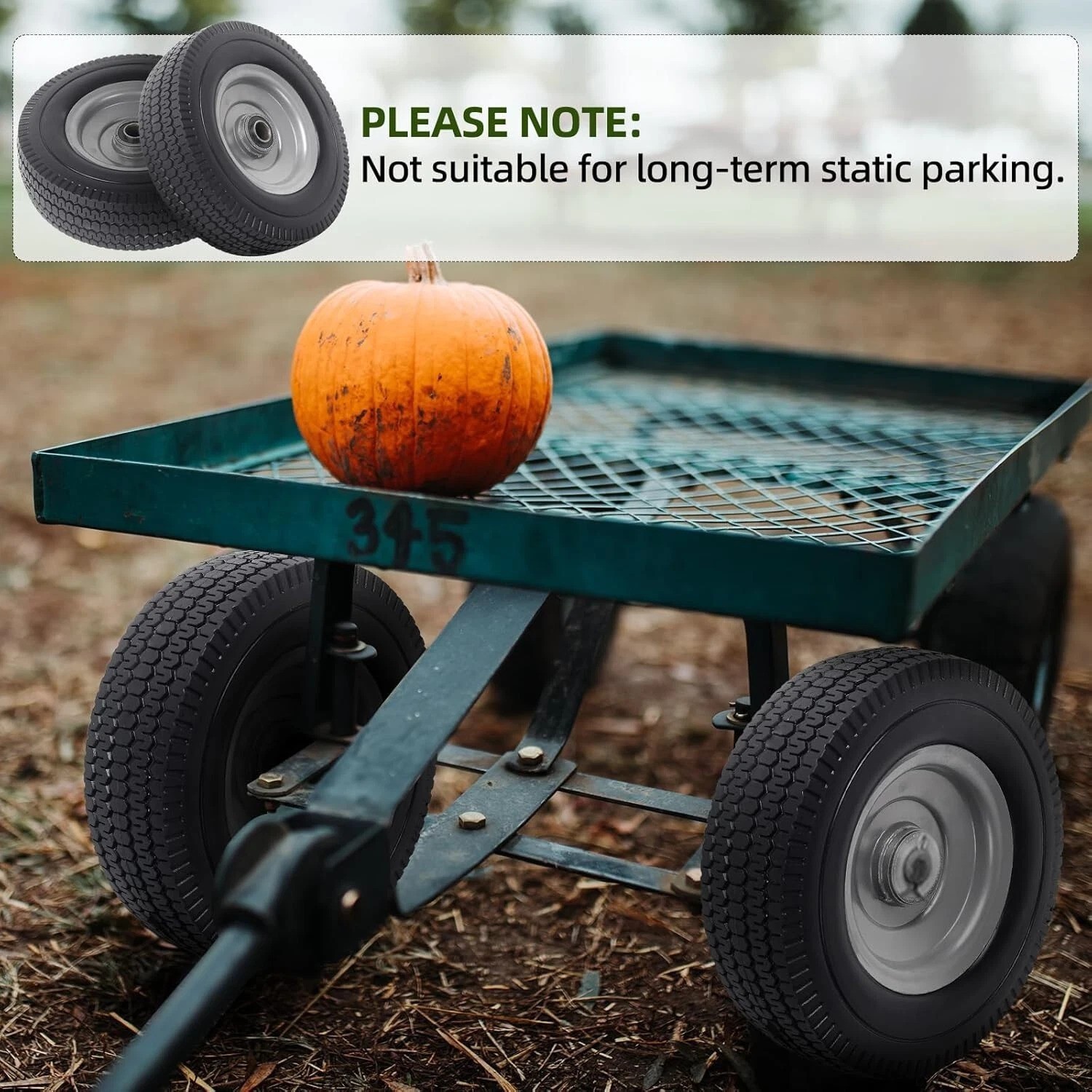 2-Pack 10-Inch Flat-Free Tire Replacement for Hand Trucks & Utility Equipment