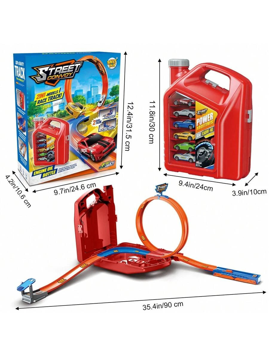 NEW 2-In-1 Racing Track 6 Toy Cars Kids Ages 3+ FREE SHIPPING
