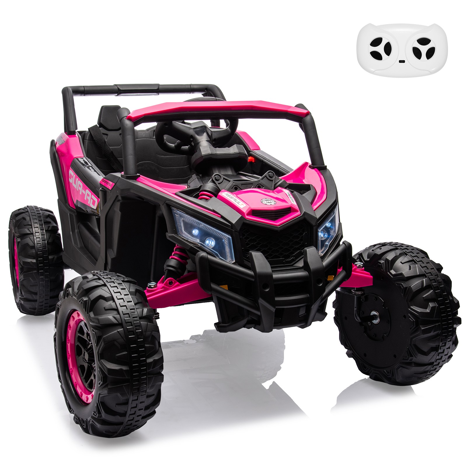 Electric 24V UTV for Kids w/ Remote, LED, EVA Tires, Music, Safe Durable Ride On