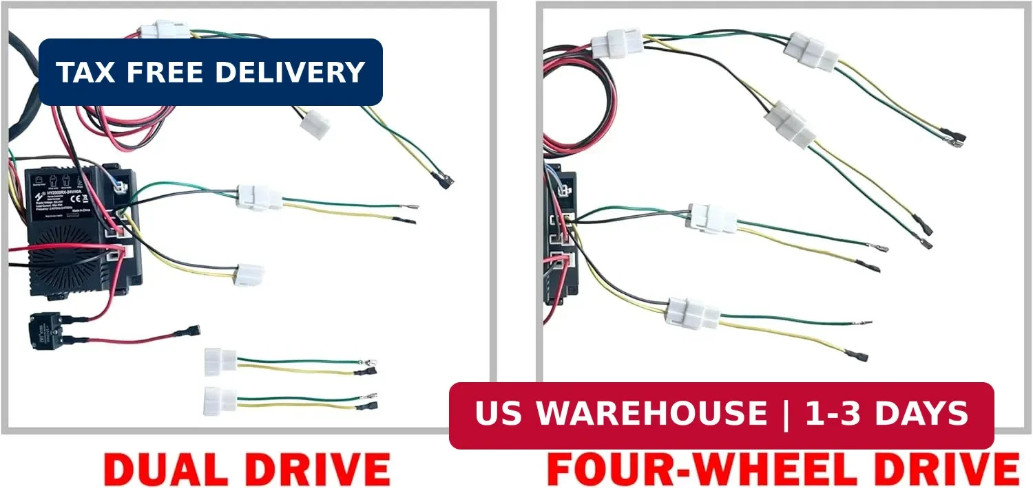 24 Volt DIY Wires Harness Conversion Kit for Kid’s Ride On Toys Car,2.4G Set of