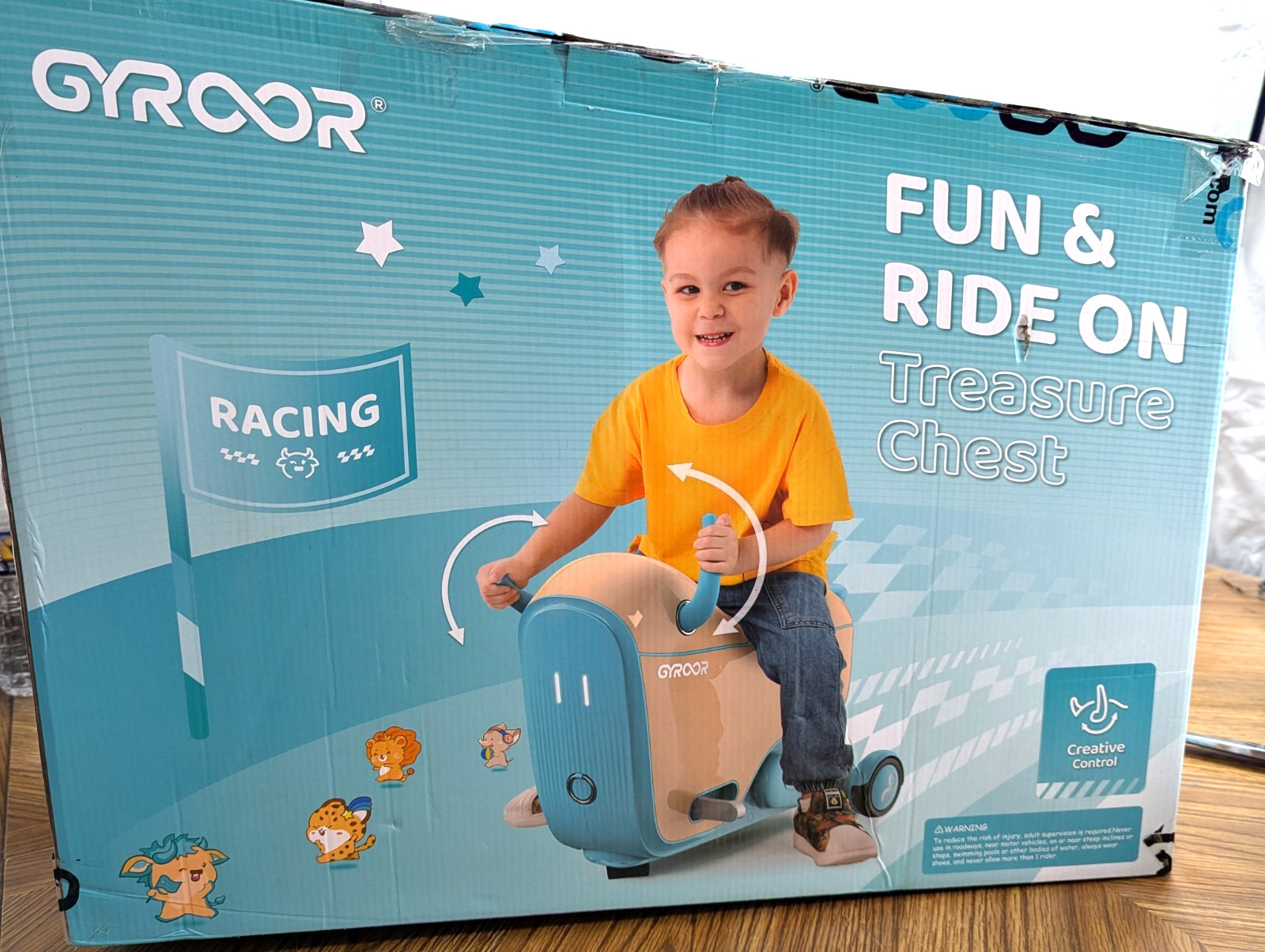 Gyroor GNU Electric Ride-On Toy Car toddler 3+ kids 14L Storage $235