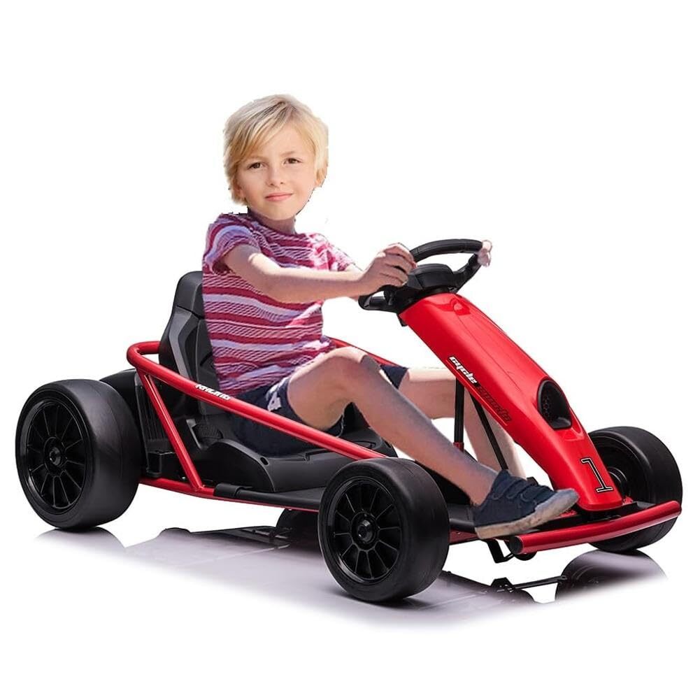 24V Electric Riding Go Kart for Kids 8MPH High Speed Drifting Car Ride Toy Gift