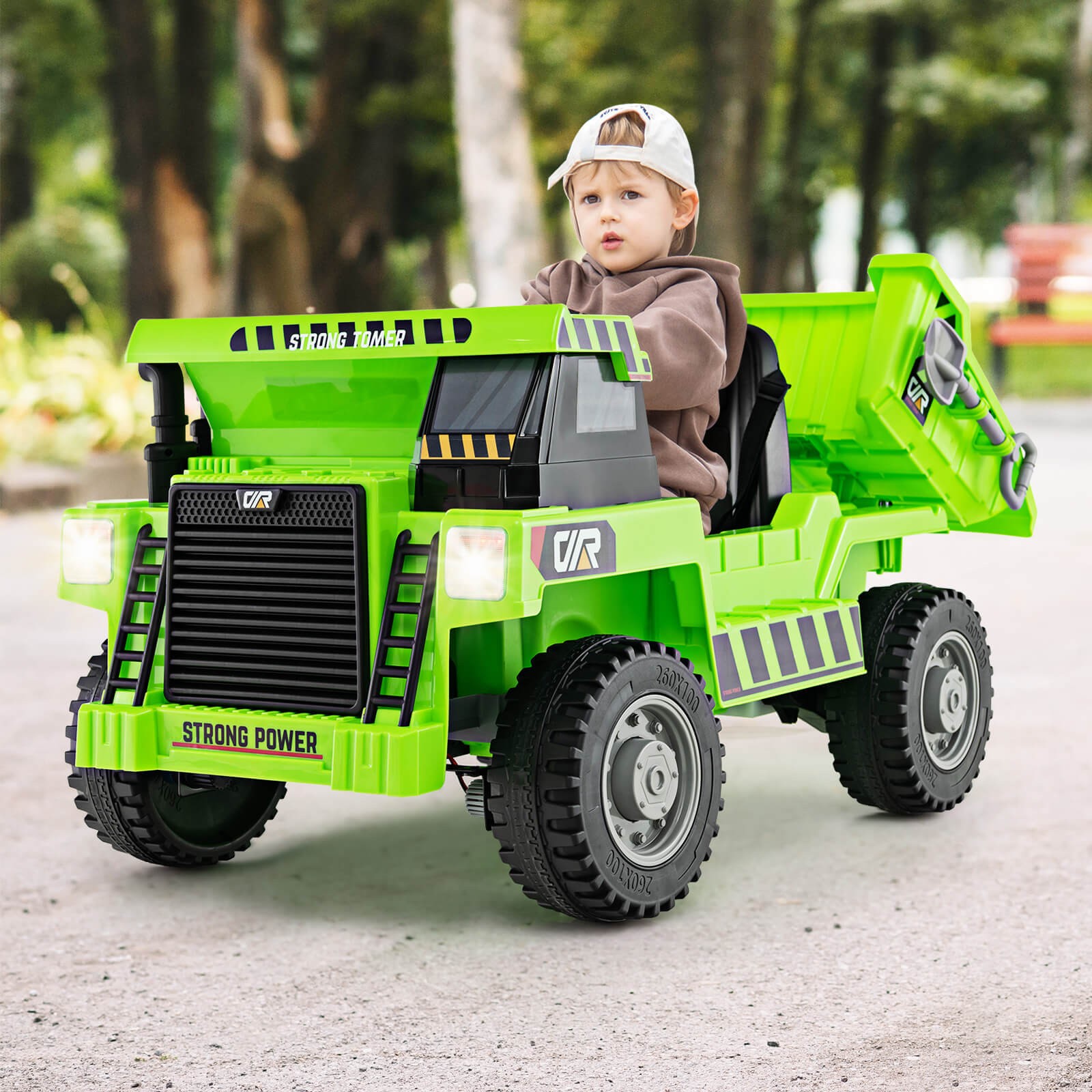 Kids Ride-On Dump Truck w/ Wireless Connection Music LED Lights Soft Start