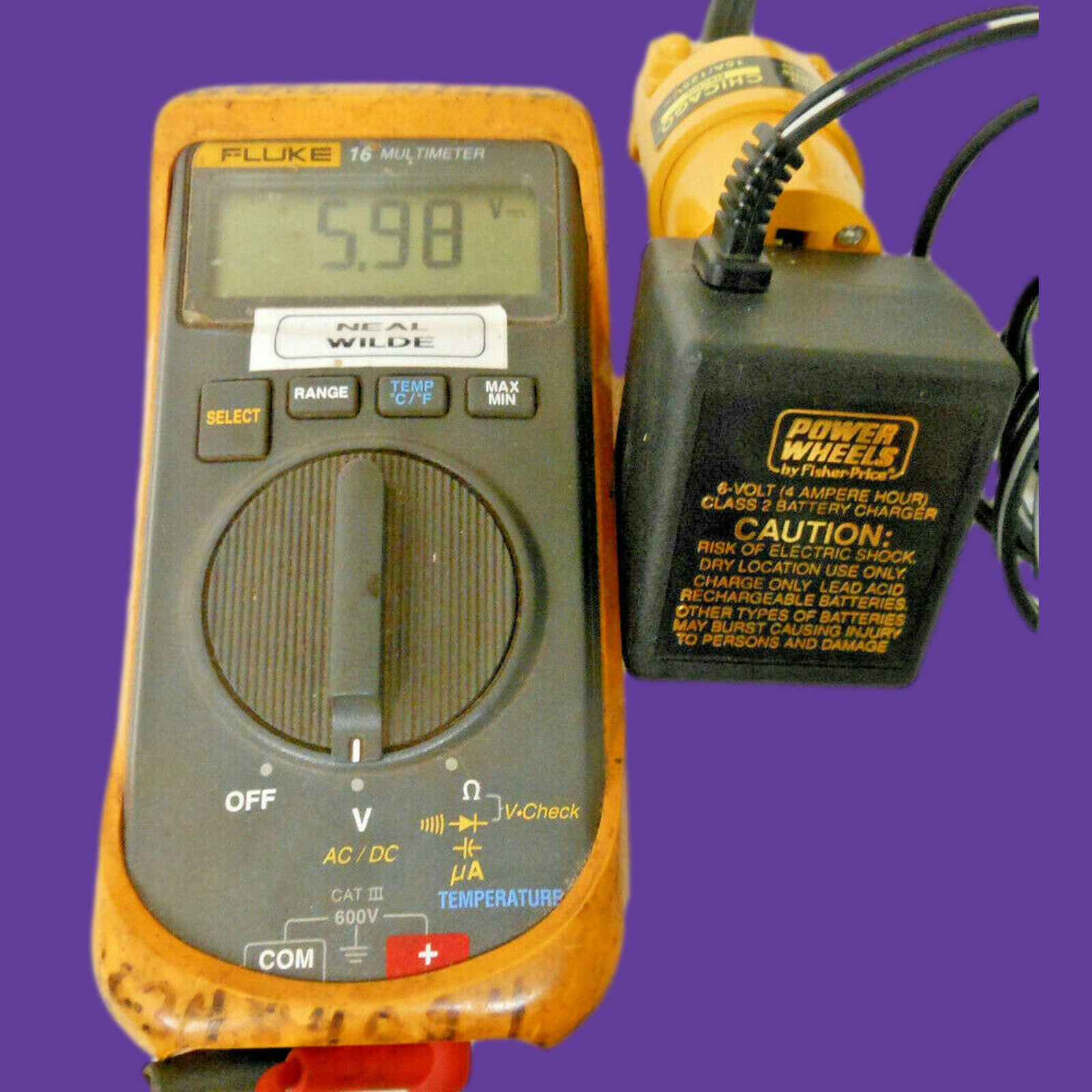 Fisher Price Power Wheels 040135 Adapter Power Supply 00801-0976 6V 400mAh 4Ah