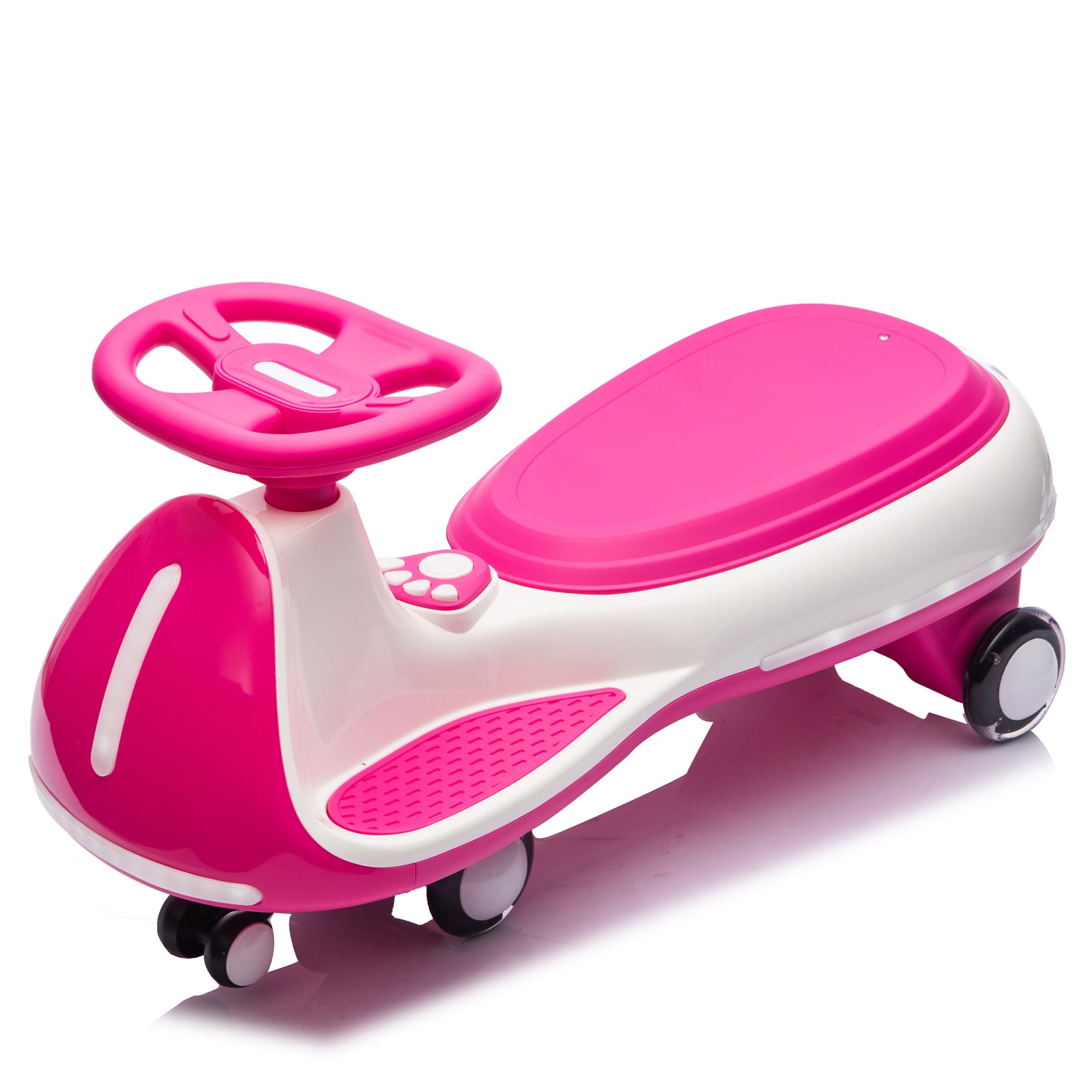 12V Kids Wiggle Car, 2-in-1 Design,LED Lights,PU Wheels,Bluetooth Music,Ages 3-8