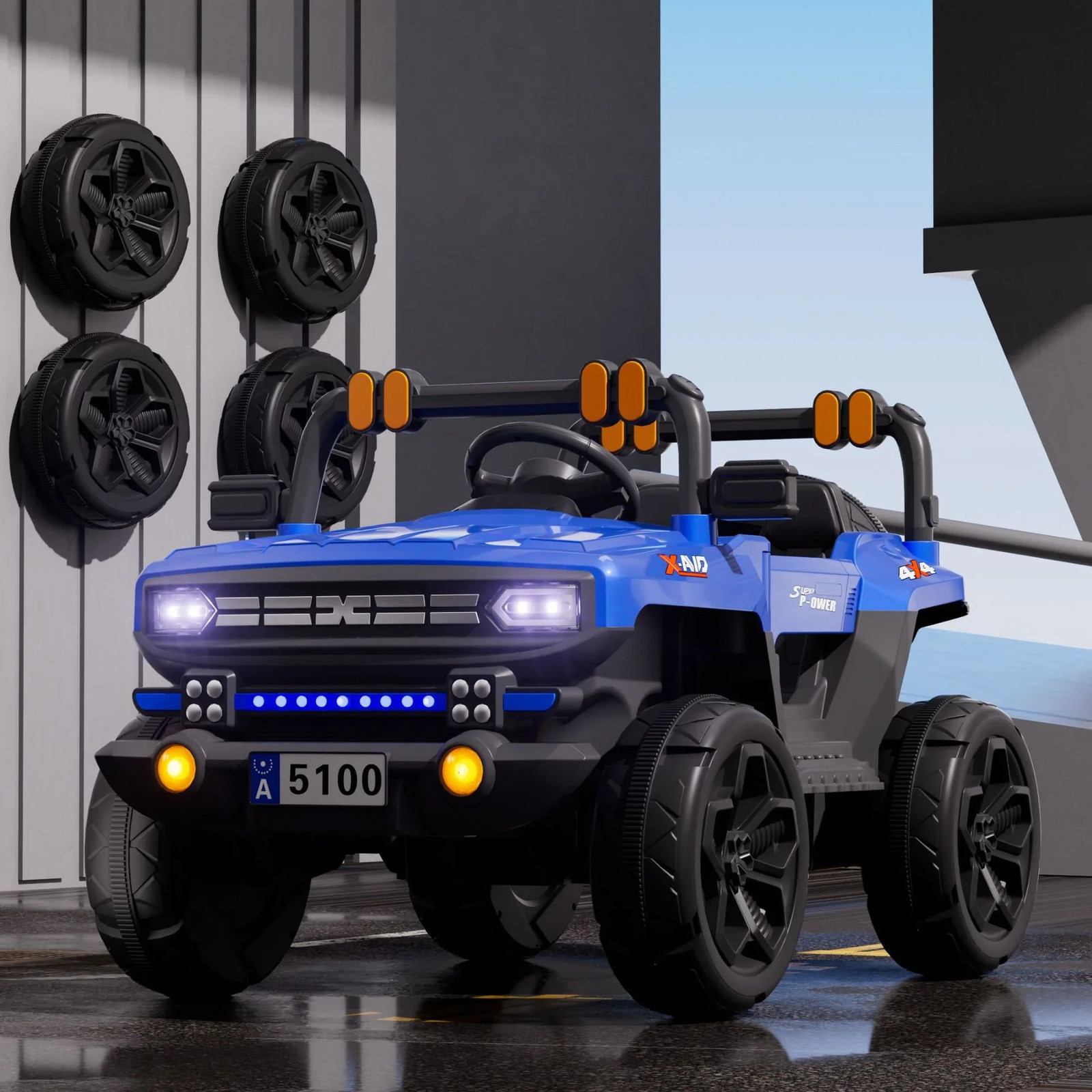 BS-12V-RideOnTruck-Blue 12V Ride-On Truck Electric Car for Kids, B