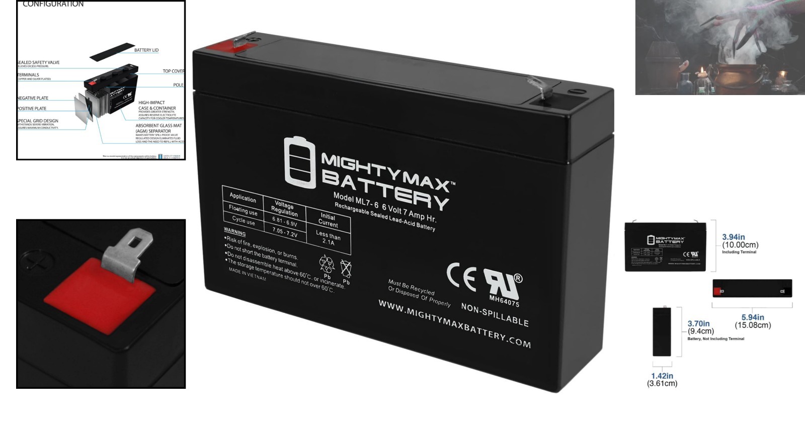Certified 6V 7AH Battery – Reliable Power for Children’s Ride-On Cars