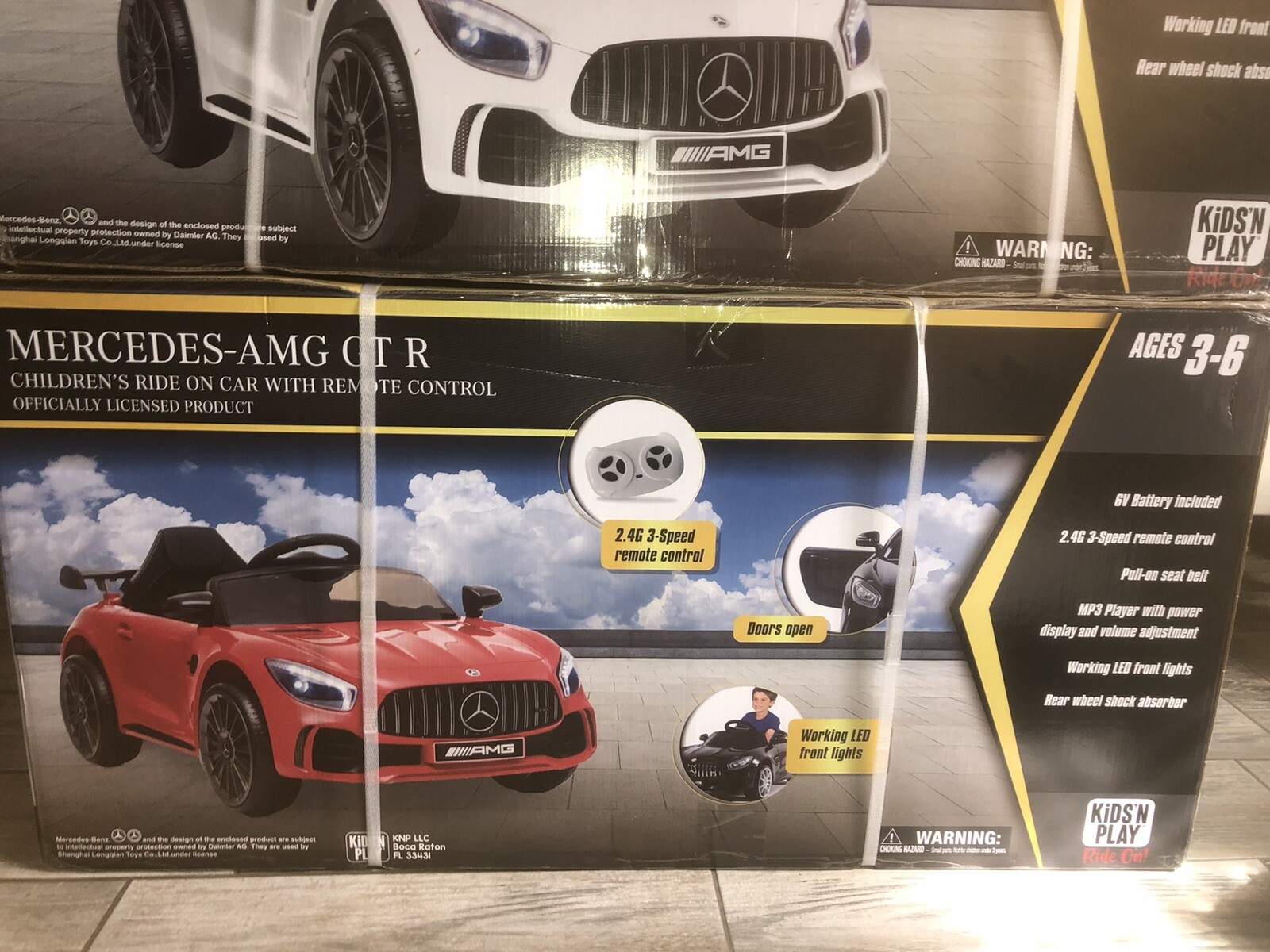 Kids Ride on Car Mercedes Benz AMG Electric Battery Powered Car – Red/White