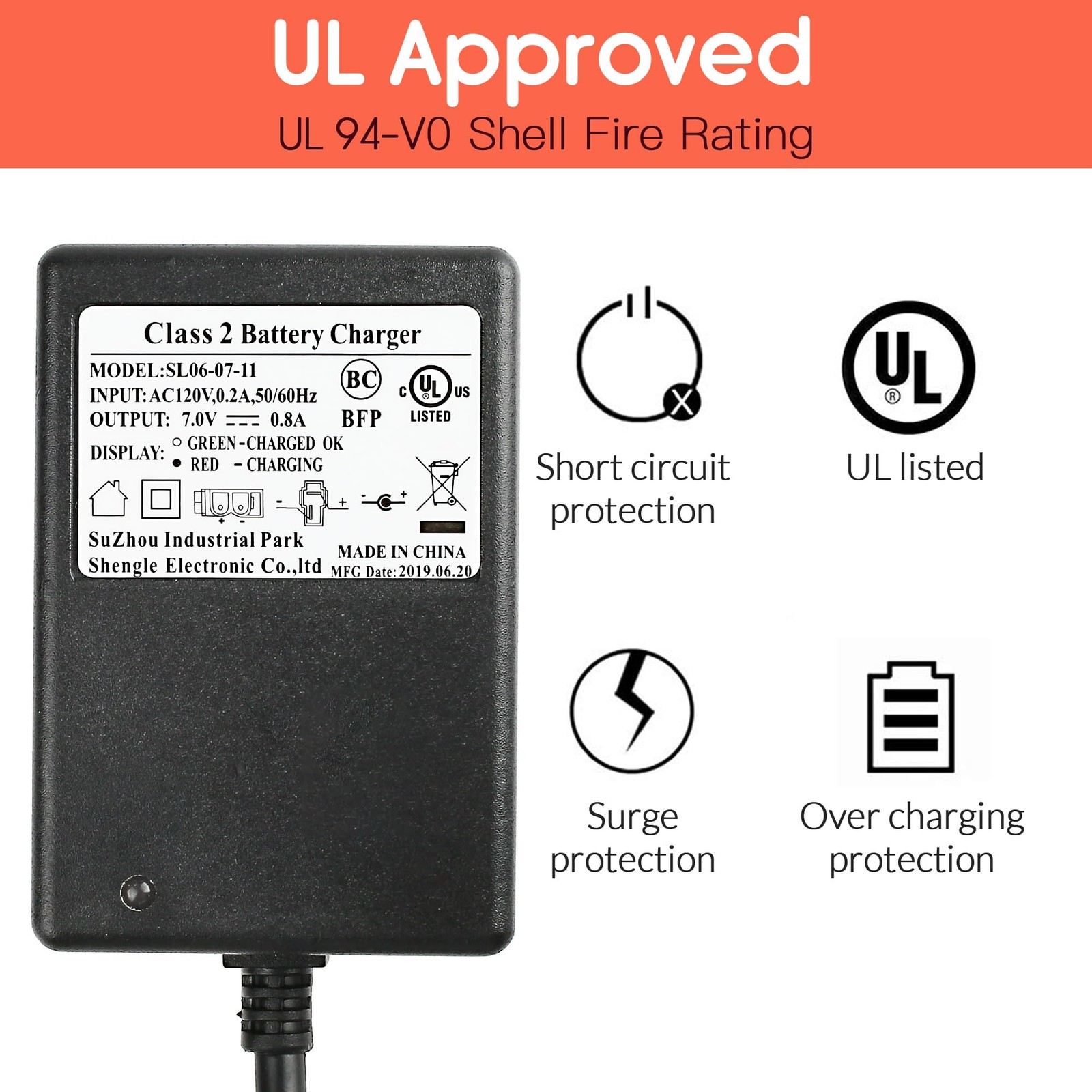 Battery Charger for 6V Ride On Toys, Power Supply Adapter for Kid Trax Frozen…