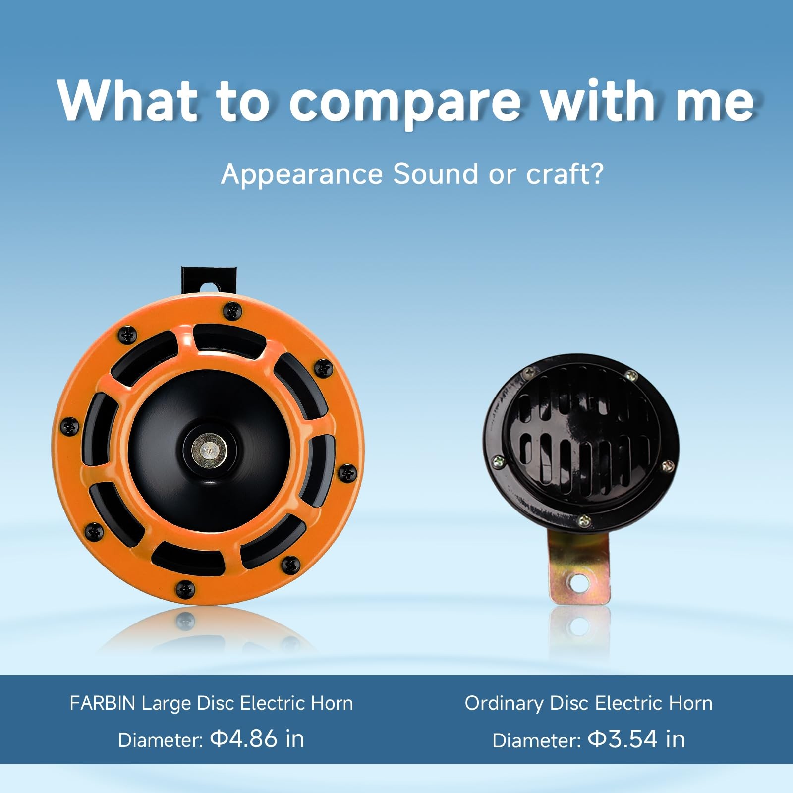 12V Loud Electric Car Horn Super Tone Metal Twin Horns Kit Train Orange