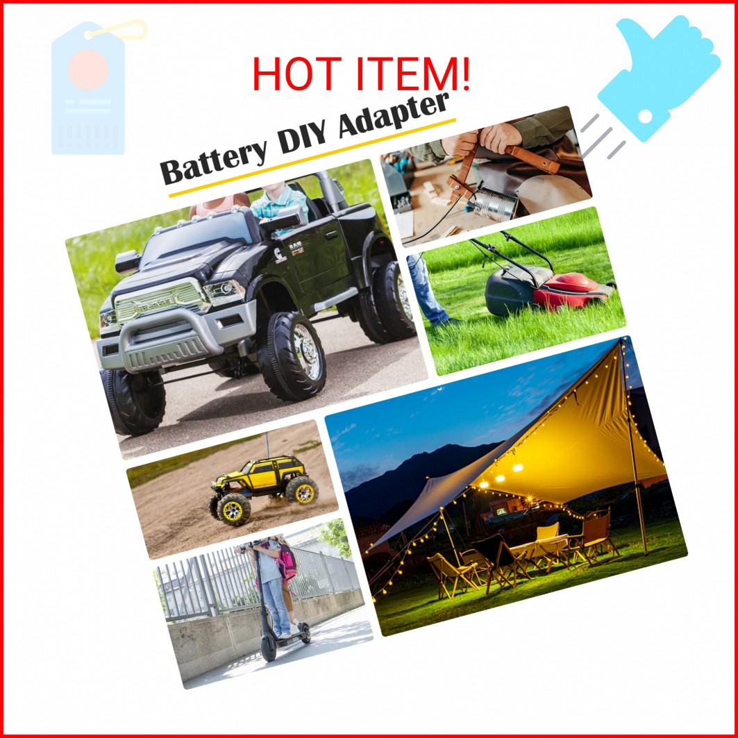 2 Packs Power Wheel Adapter for Dewalt 20V Battery Adapter Power Wheel Battery C
