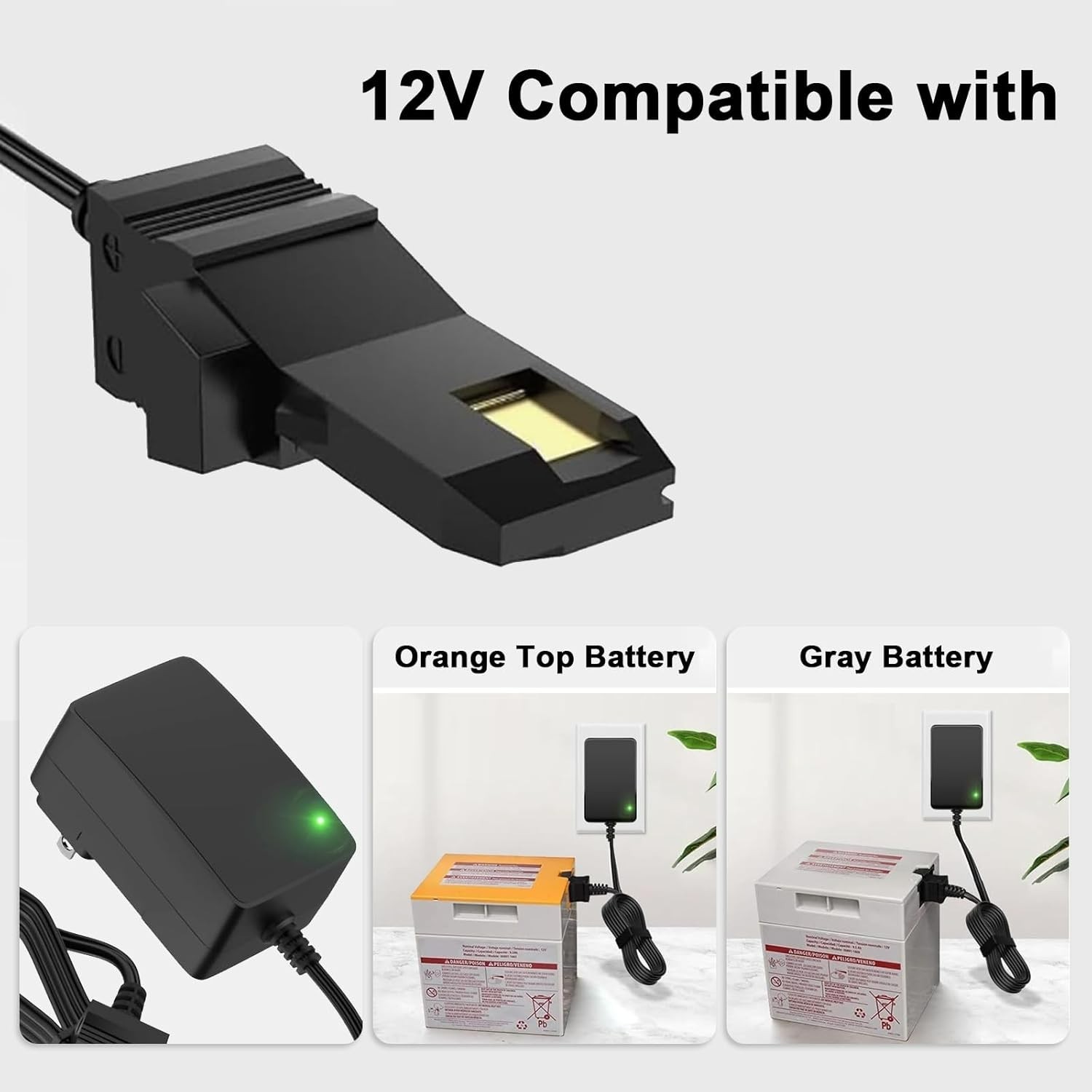 12V Charger Compatible with Power Wheels, Replacement 12 Volt Charger Compati…