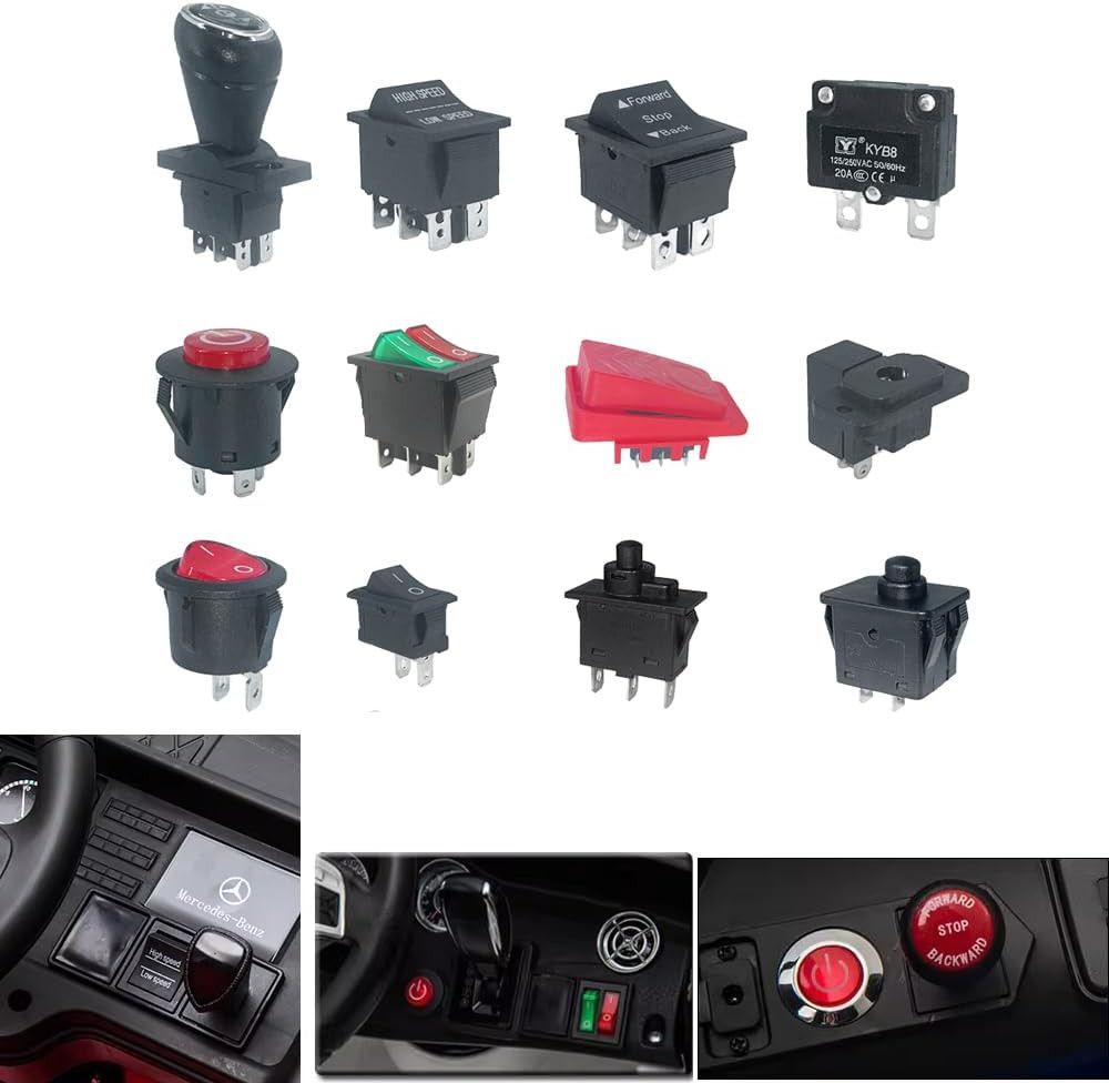 14PCS Set of Switch Kit for Power Wheels Kid’S Ride on Toys Replacement Parts, F
