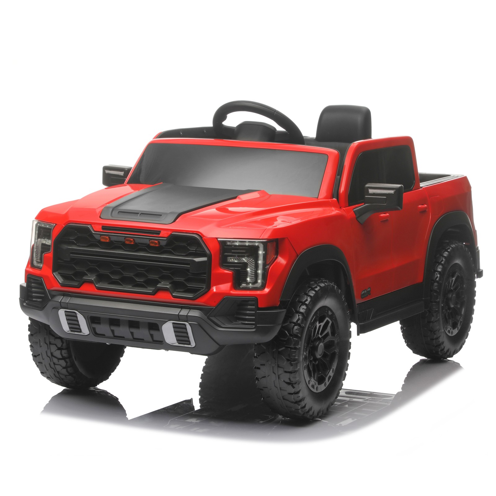 12V Kids Ride-On Car Remote Control, 4-Wheel Shock Absorption 3-6 Years Red