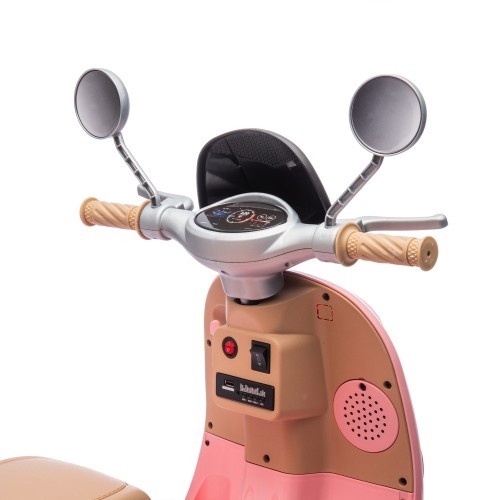 12V Kids Ride On Three-Wheel Two-seater Electric Motorcycle w/Bluetooth For Kids