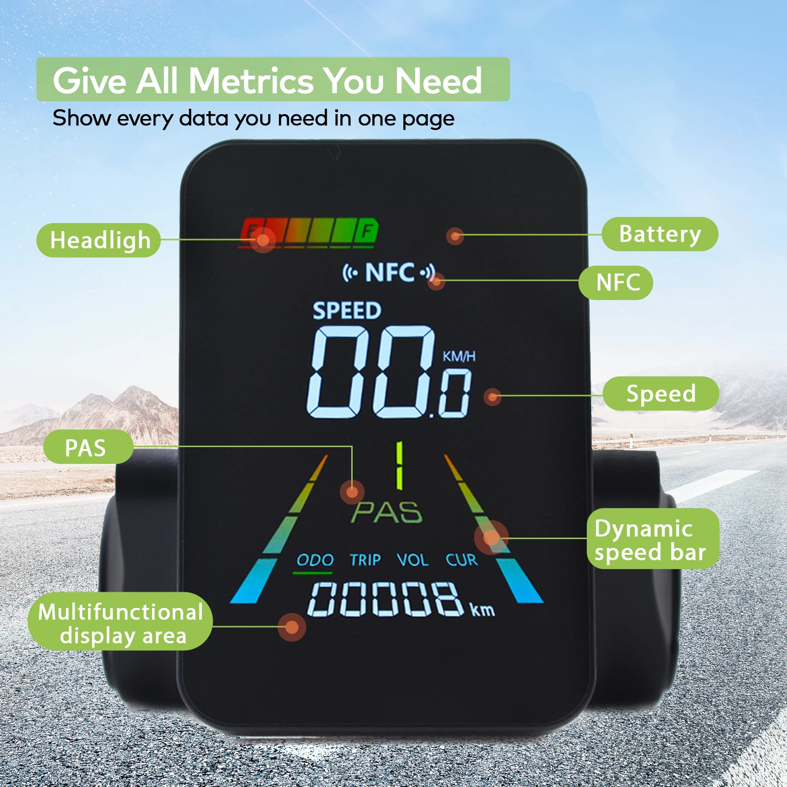 F3【UART2】Turn On The NFC Fatbike Screen E Bike LCD Display Electric Scooter Spee
