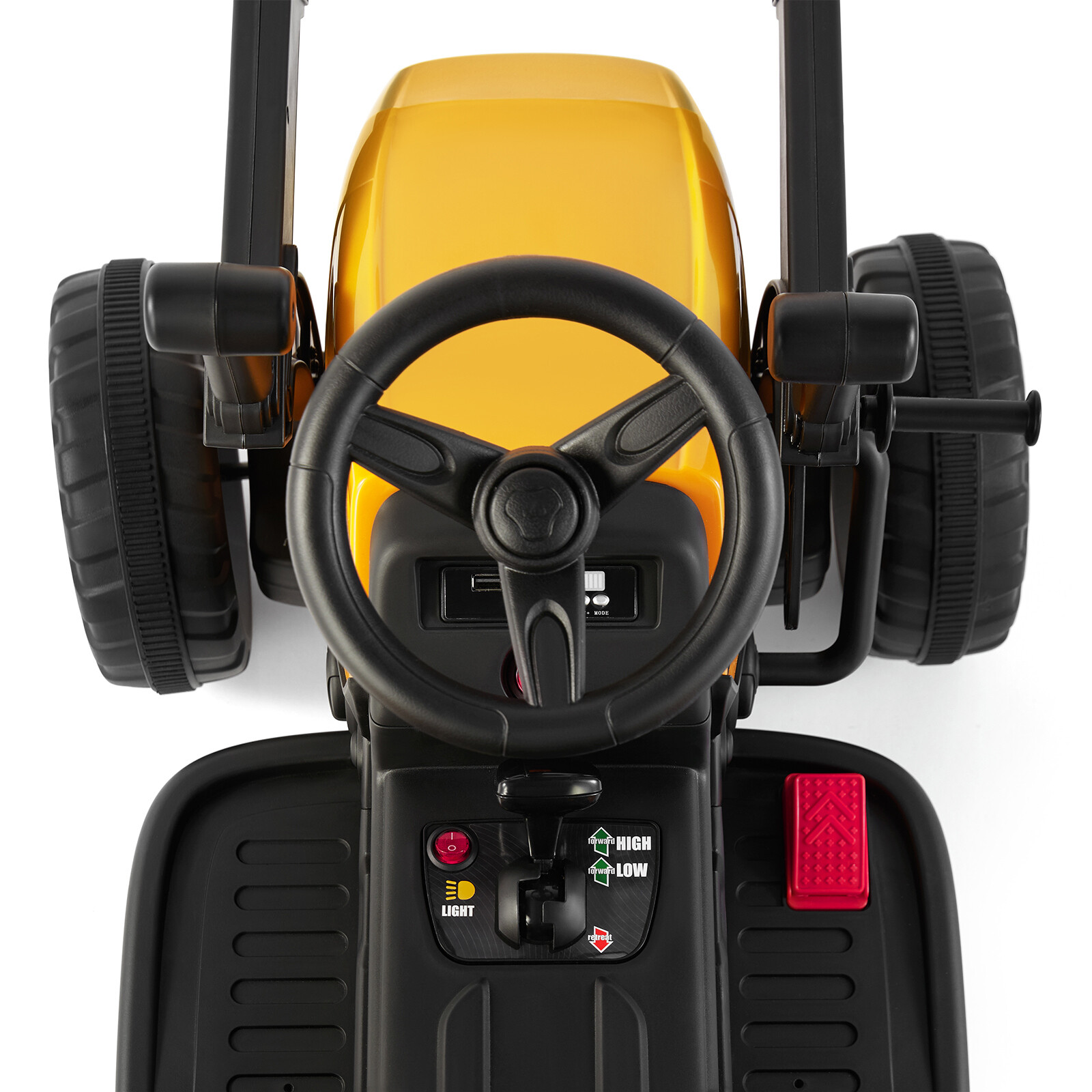 12V Battery Kids Ride On Excavator Digger Car with 3 Speed,Music,Remote Yellow