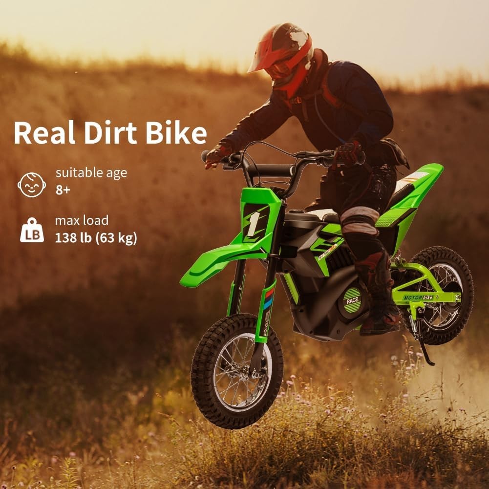 24V Kid Ride on Electric Off-Road Motorcycle 250W Fast Speed Dirt Bike Motocross