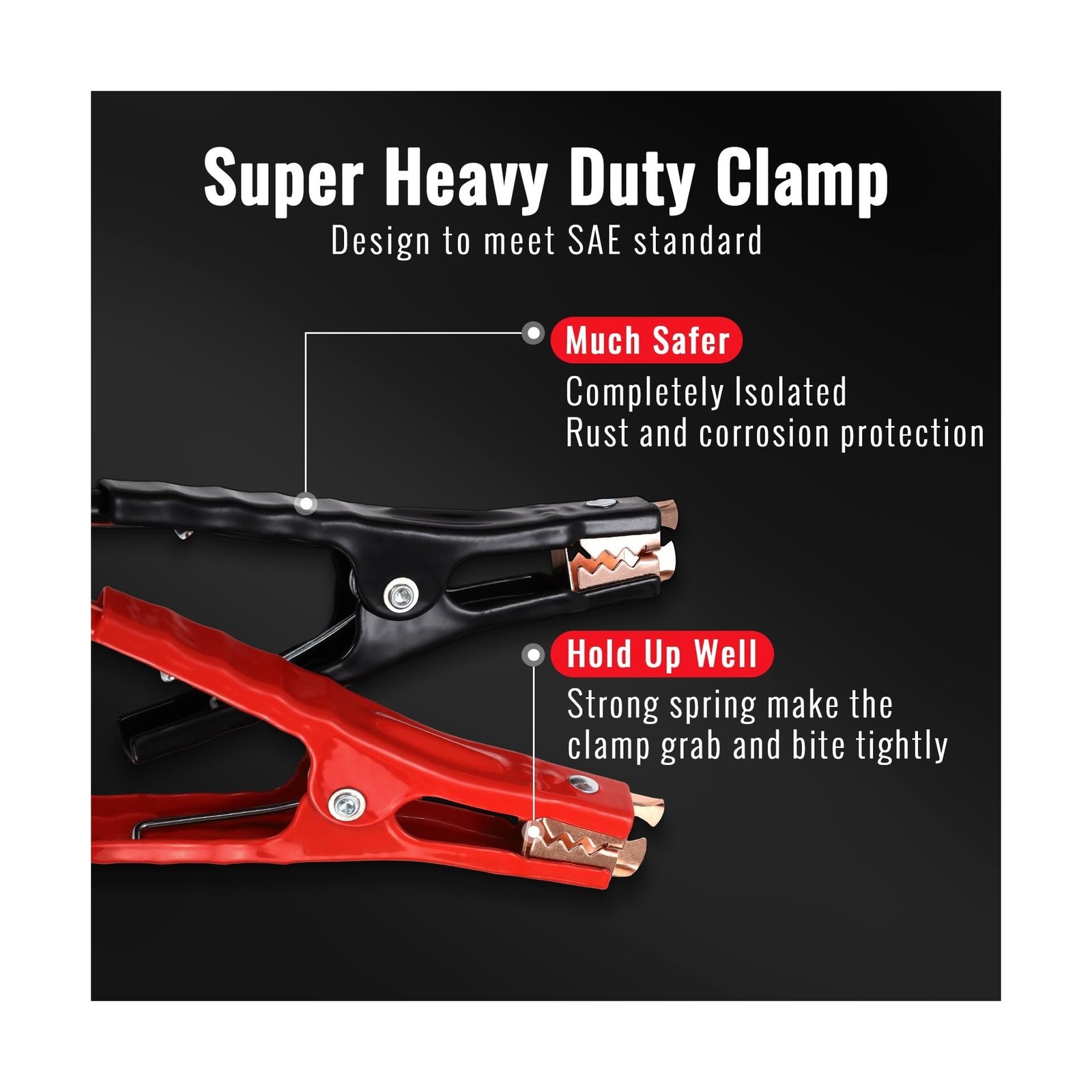 12FT 8 Gauge Jumper Cables for Car, SUV and Trucks Battery, Heavy Duty Automo…