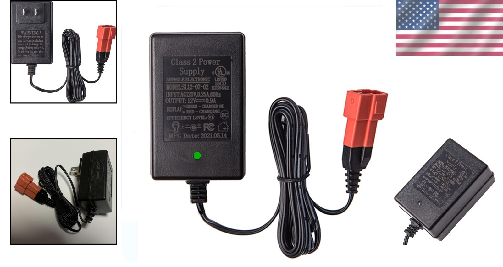 12V Kids Ride On Car Charger 0.9A Square Plug for SL12-07-02 Battery Powered …