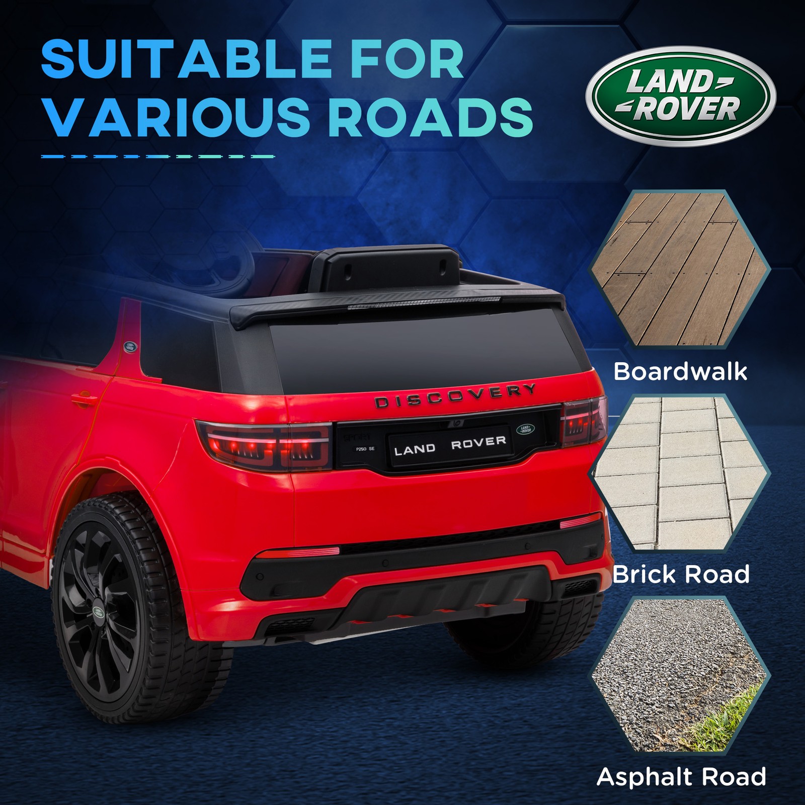 Land Rover Licensed 12V Kids Ride on Car w/ Soft Start, Red
