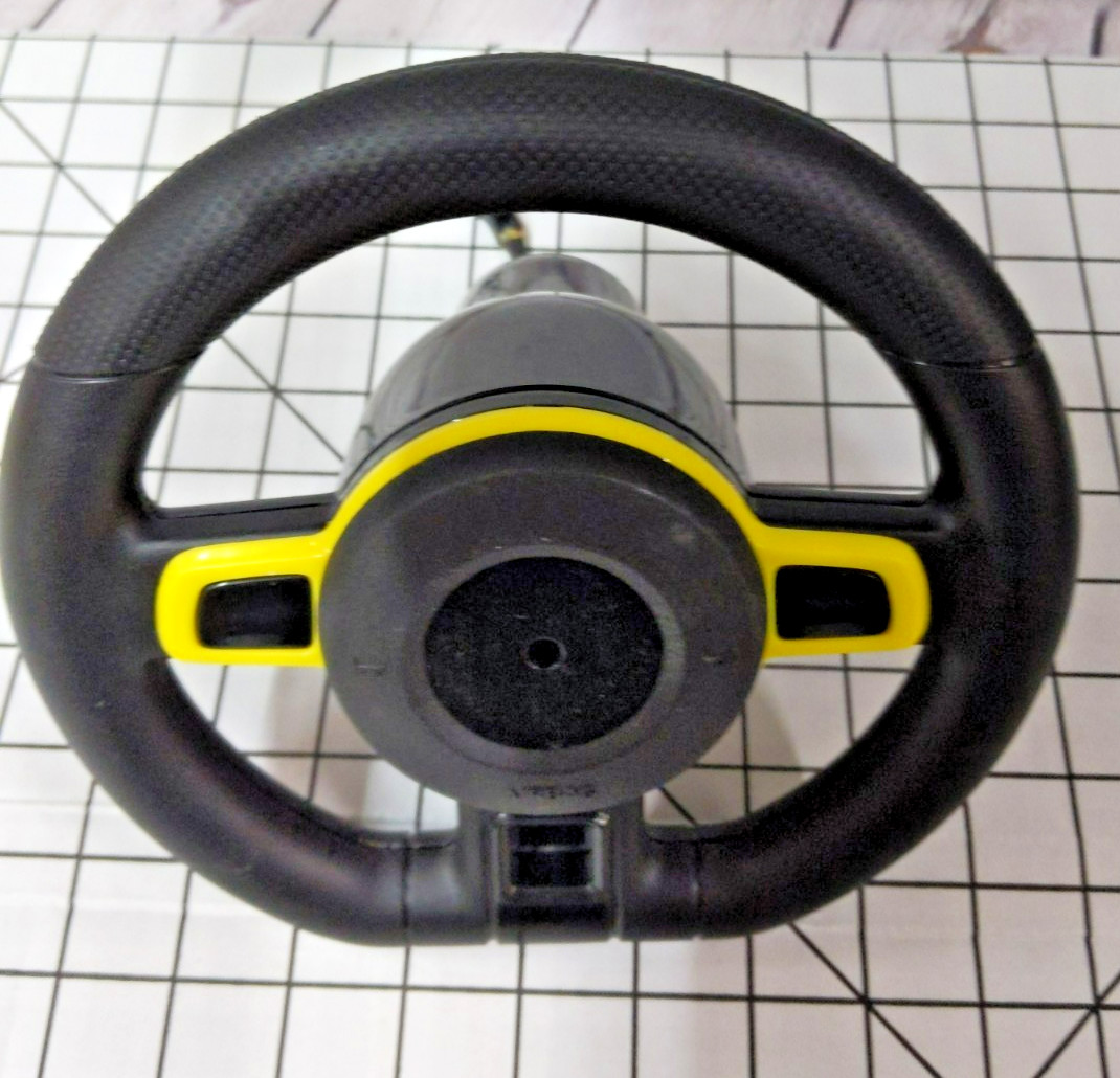 New Black and Yellow Steering Wheel for Kids Ride On with wires for Horn & Sound