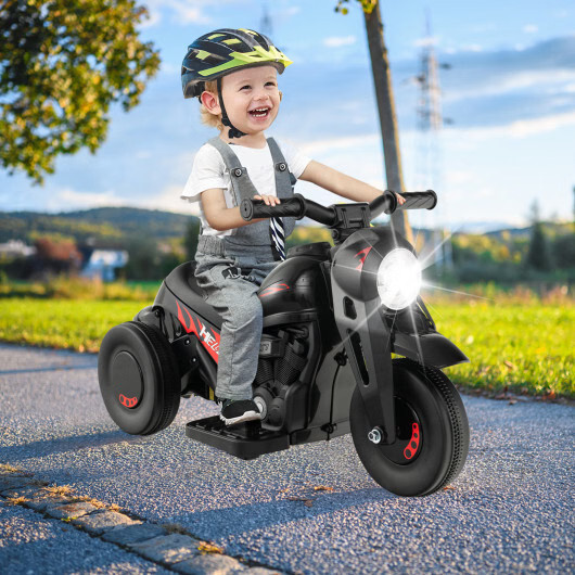 6V Kids Electric Ride on Motorcycle with Bubble Maker and Music-Black – Color: B
