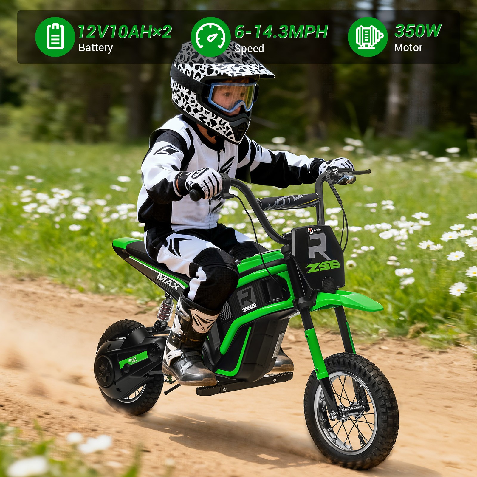 Kids Electric Off-Road Ride On Dirt Bike Motorcycle 24V 350W Max Load 132 Lbs