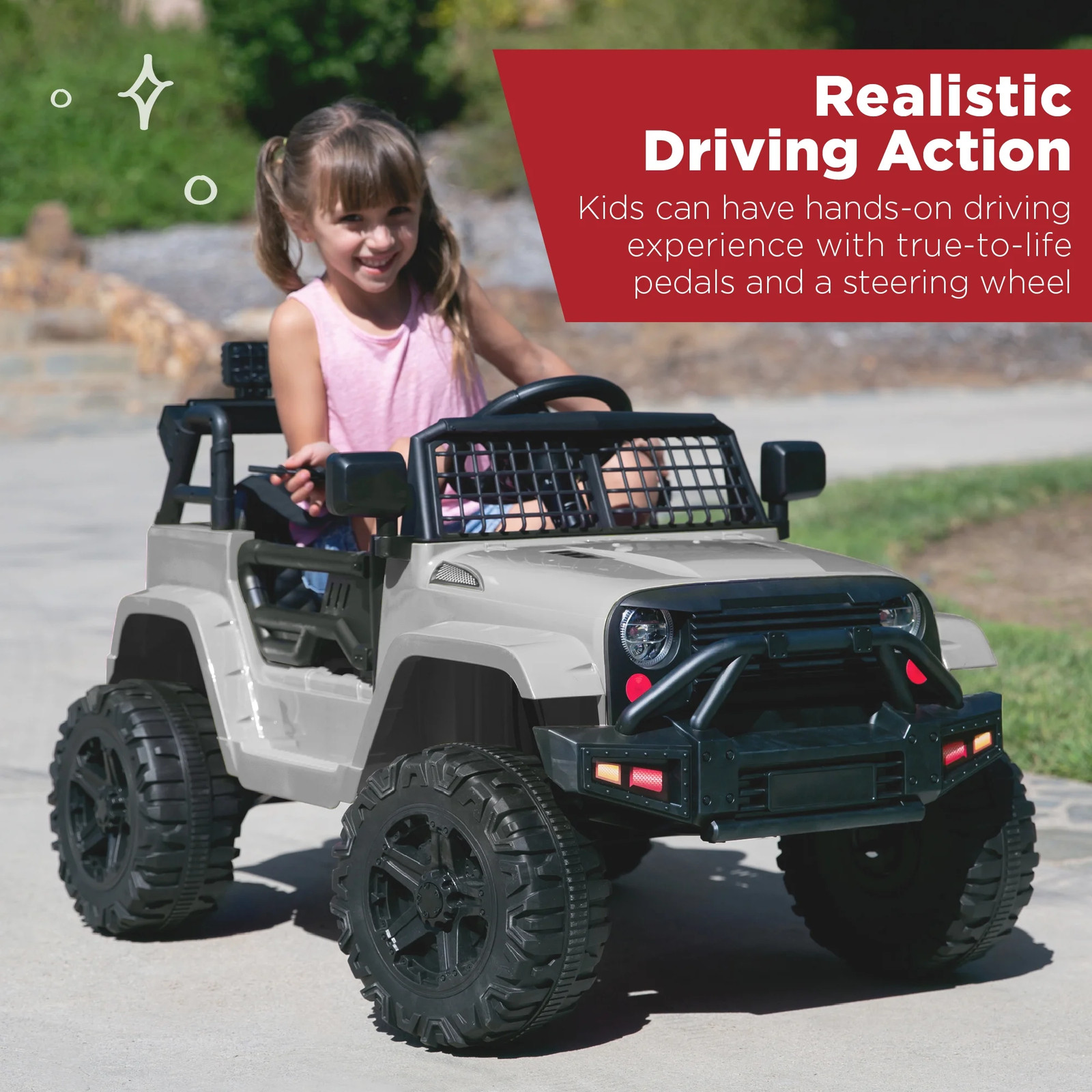 12V Kids Ride on Truck Car W/ Parent Remote Control, Spring Suspension, LED Ligh