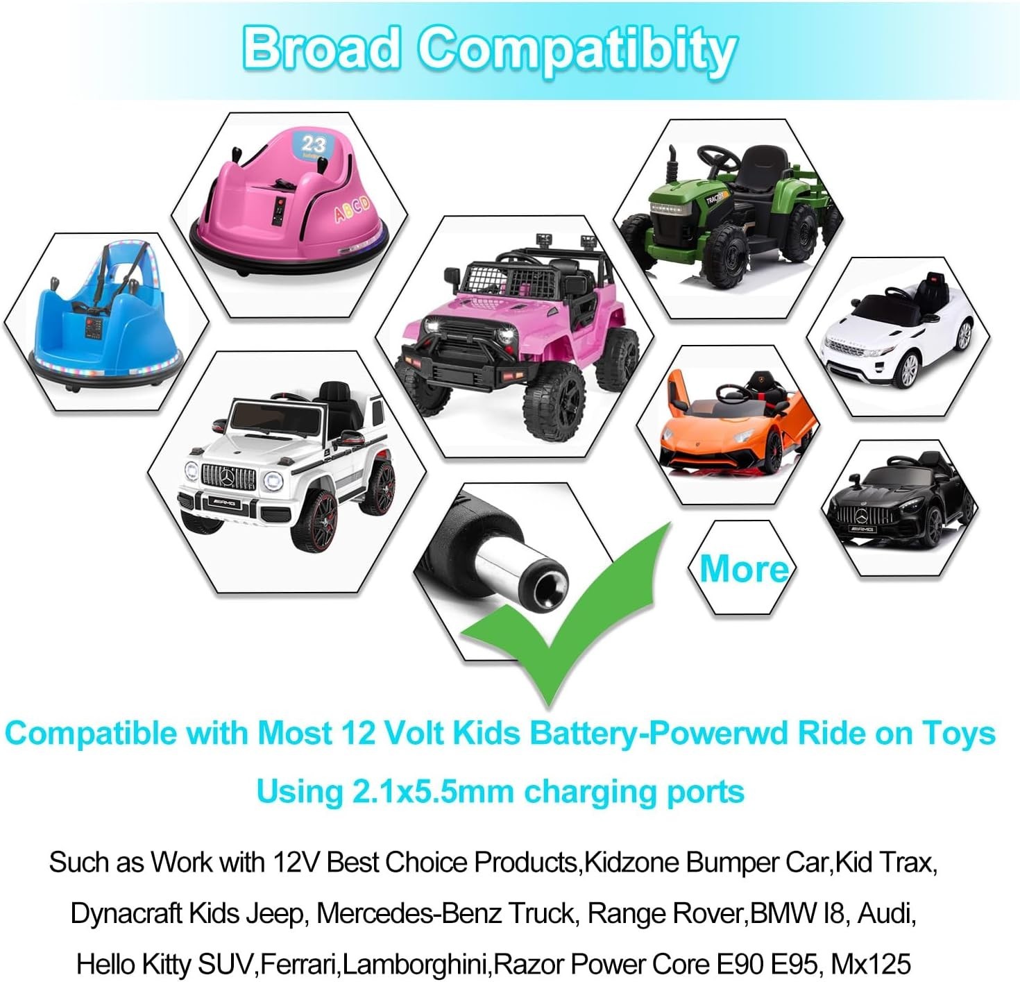 12 Volt Battery Charger for Kids Ride on Toys – Universal Charger for Best Ch…