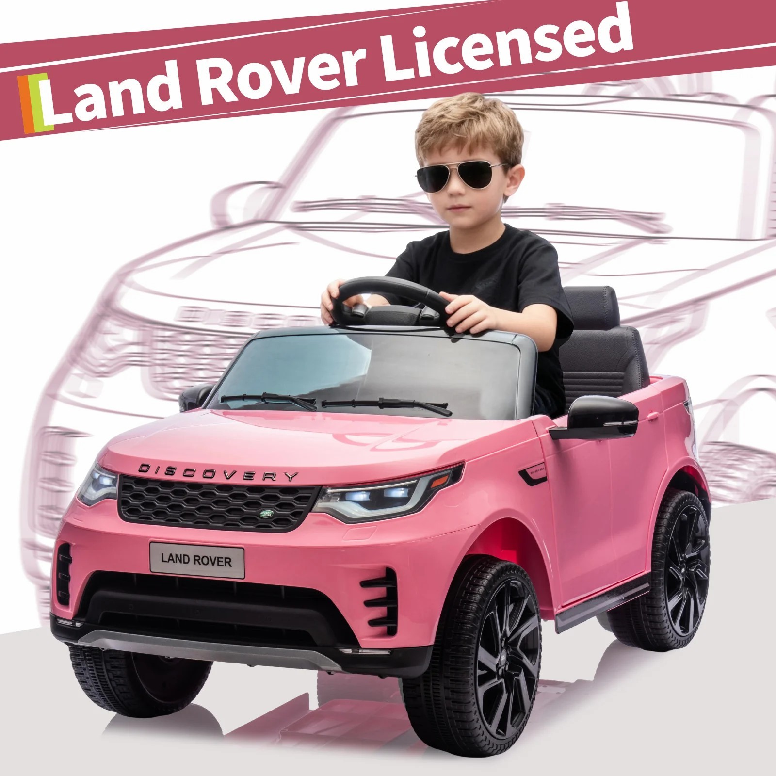 Garvee 12V Land Rover Style Ride On Car W/Remote 3 Speed Dual Motor Pink For Kid
