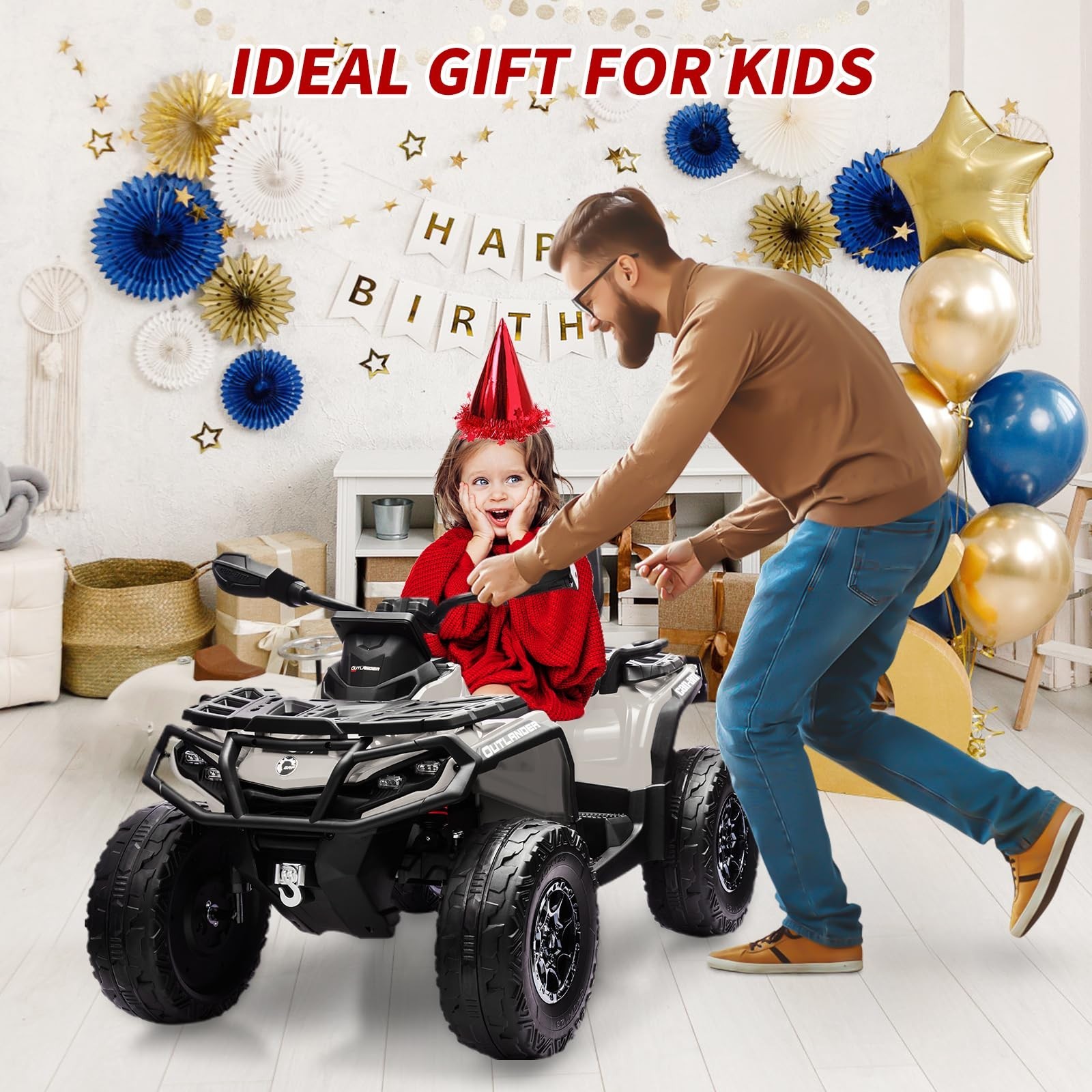 Christmas Electric Ride On ATV 2 Seaters 24V Ride On Car Licensed Can-Am For Kid