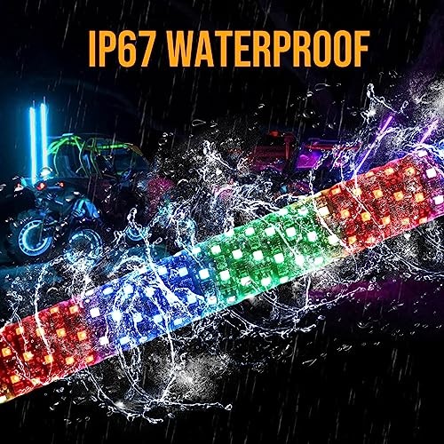 2PCS 2FT Fat Whip Lights UTV Whip Lights with Rocker Switch,High 2FT-2PCS