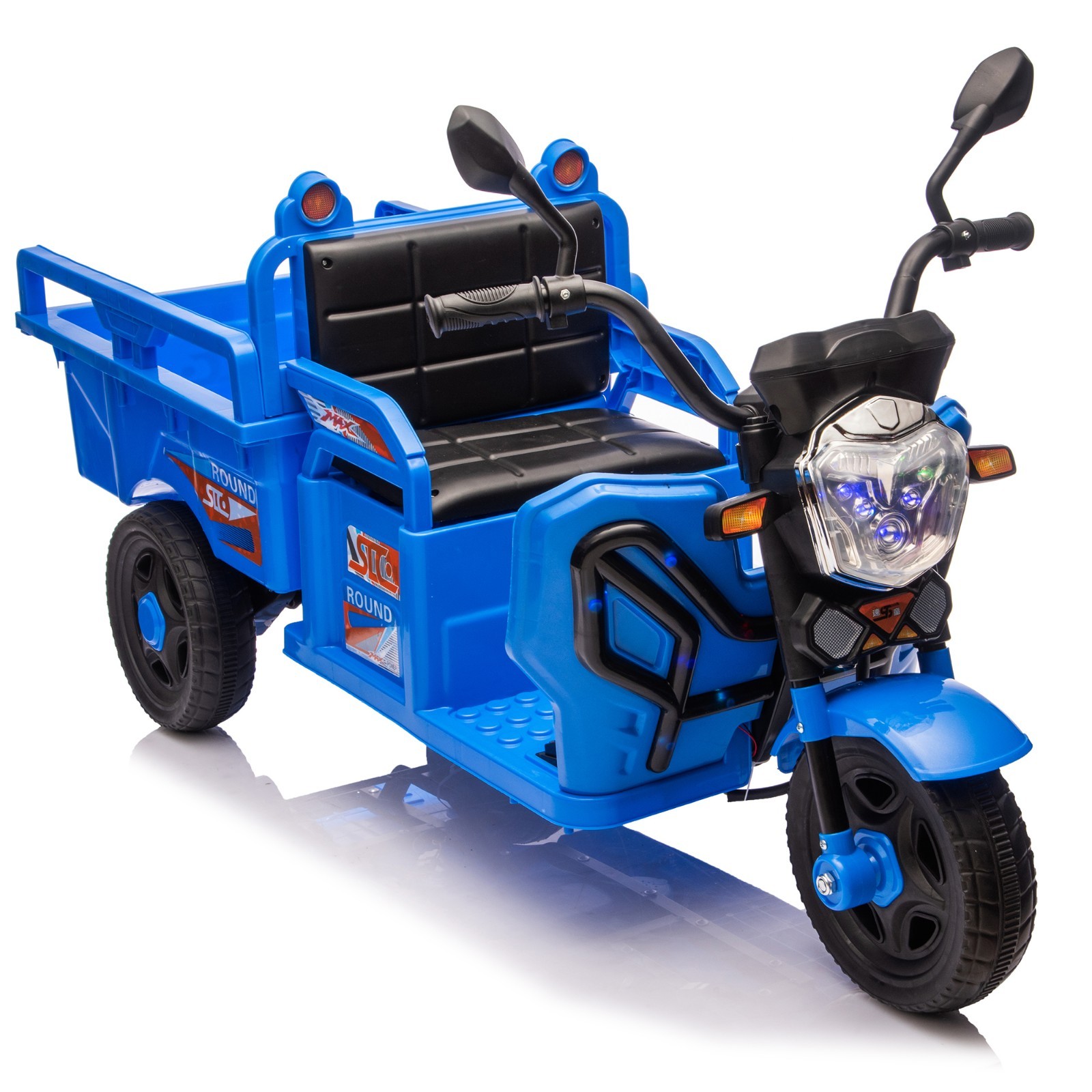 12V Kids Electric 3-Wheel Cargo Truck 2WD Anti-Slip Wheels Large Storage Space