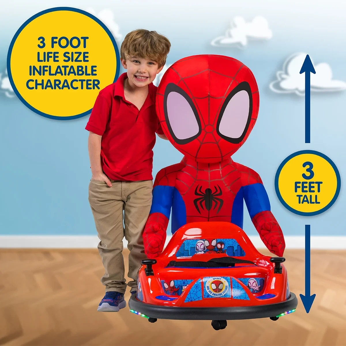 Marvel Spidey ImaginAir 6V Battery-Powered Bumper Car Ride-On, Red
