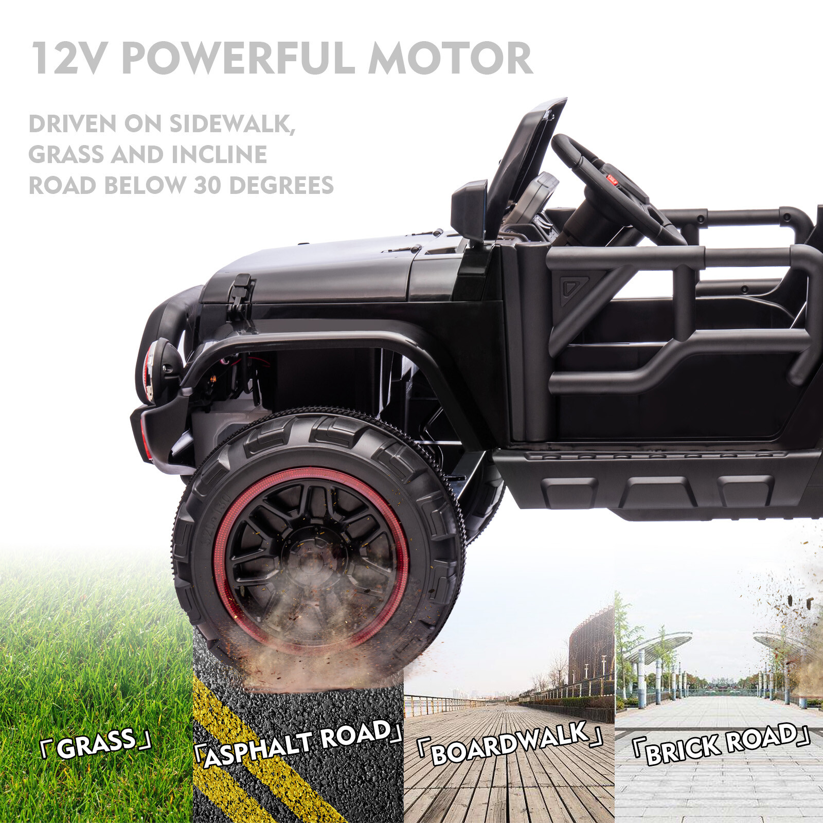 Black 12V Battery Kids Ride On Car Truck 3 Speeds Toy LED MP3 w/Remote,Car Cover