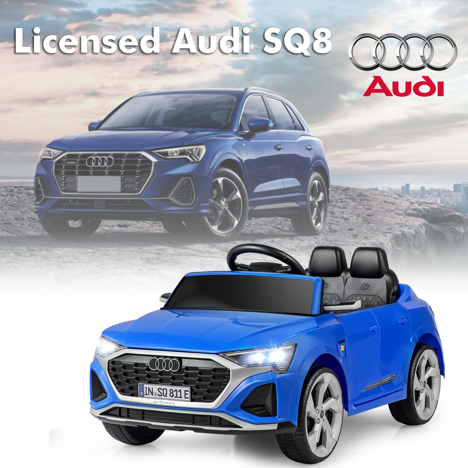 INFANS Audi SQ8 Licensed Ride On Car for Kids 12V Remote Control 3 Years
