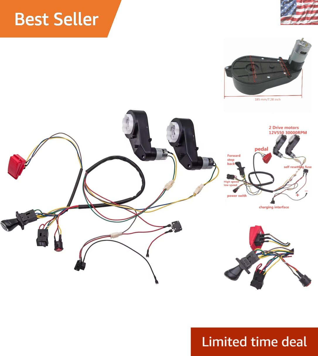Children’s Electric Car DIY Accessory Set – High-Speed Motor & Gearbox Included