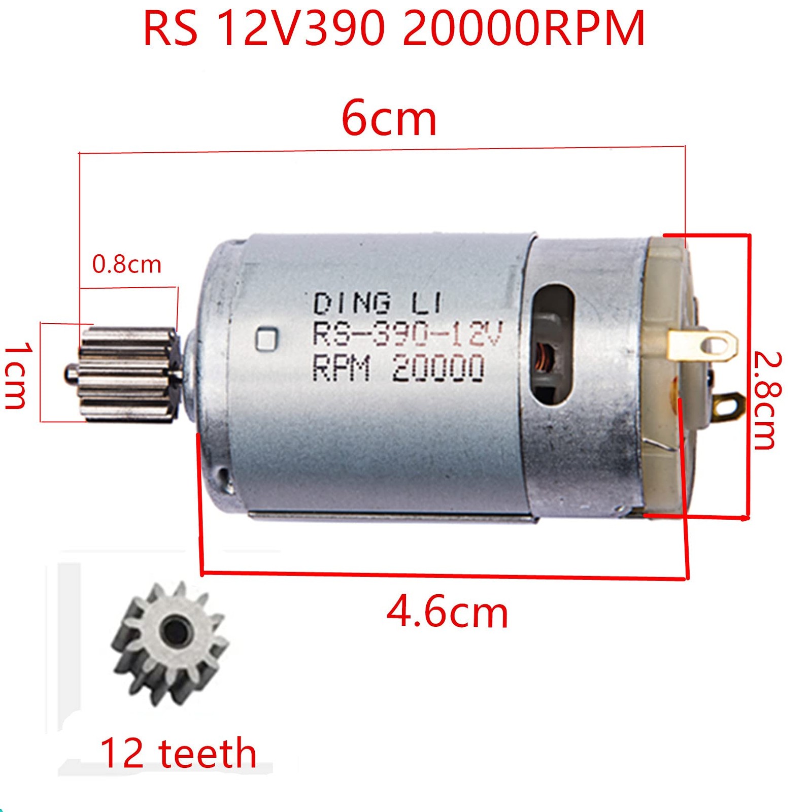 12V390 20000RPM Electric Motor RS390 12V Motor Drive Engine Accessory for Kid…